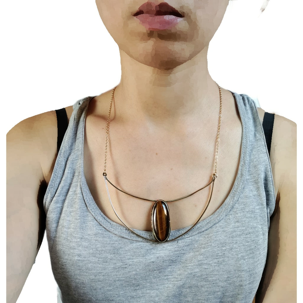 Collier parure Oeil de tigre LEIA&CO
