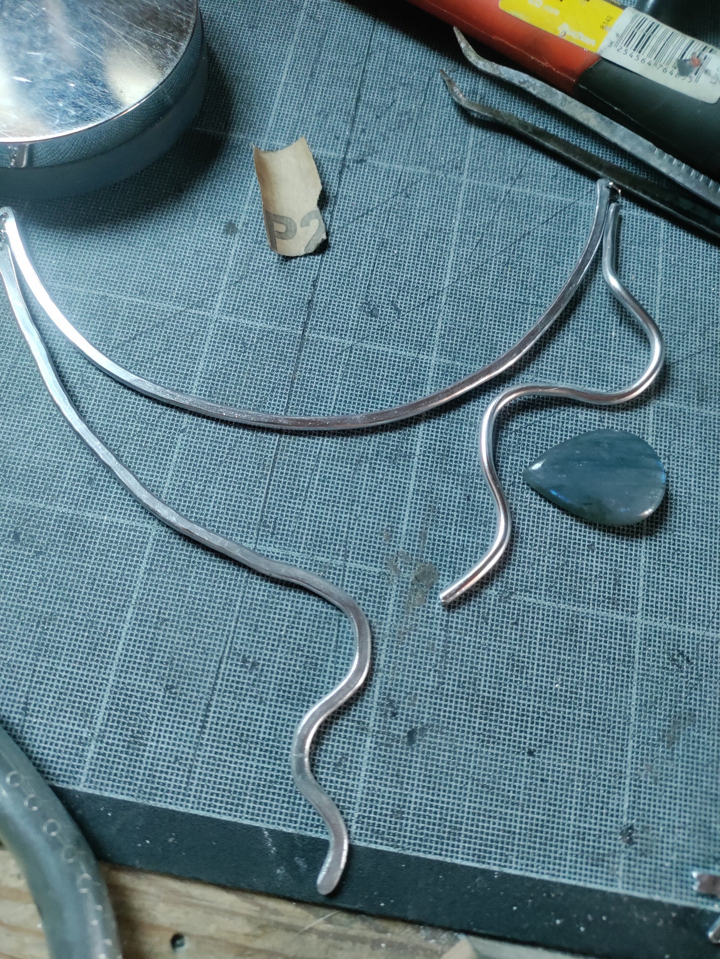 Collier parure Serpent Labradorite naturelle LEIA&CO