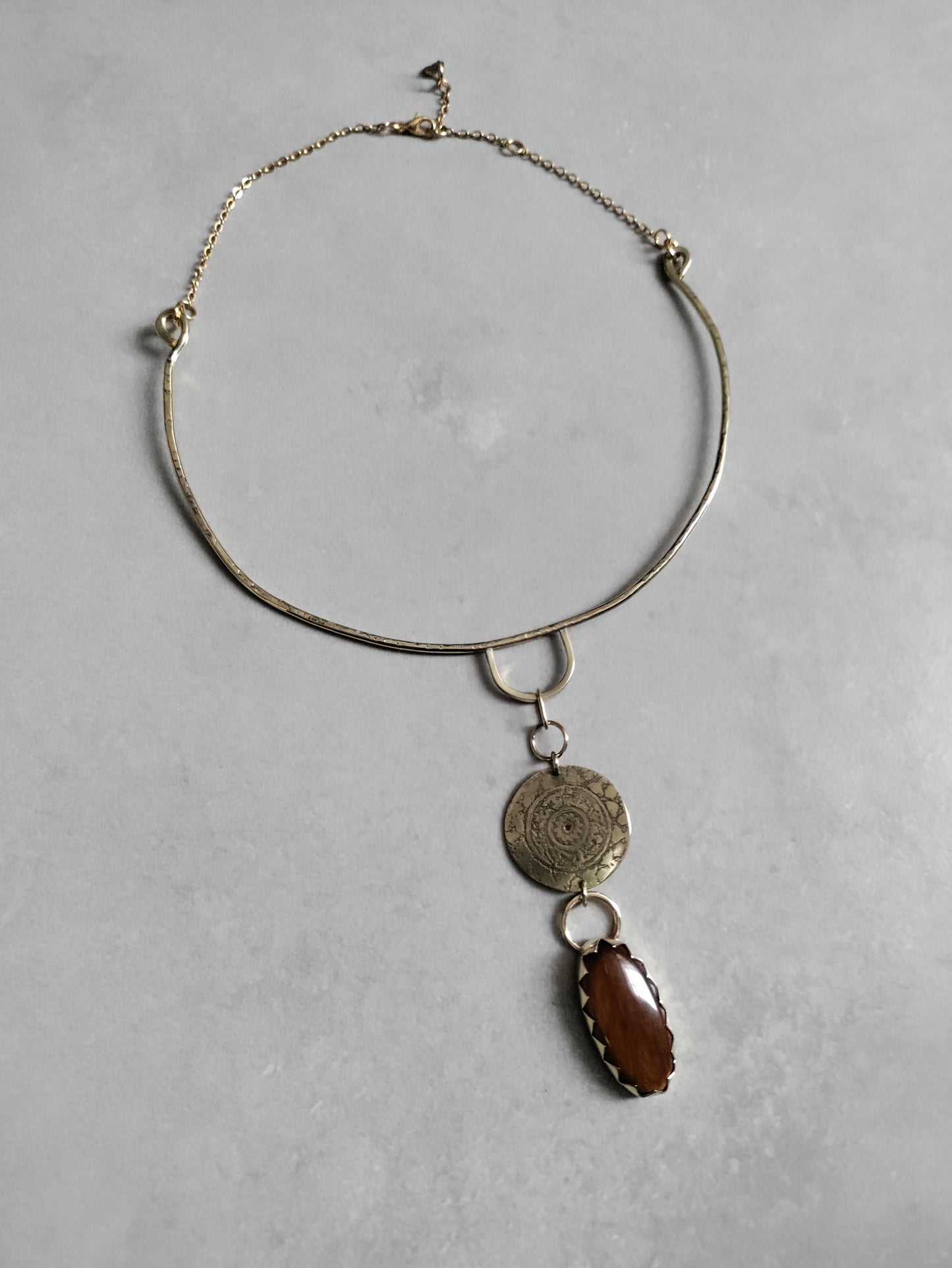 Collier parure Damon Mandala et Oeil de tigre LEIA&CO