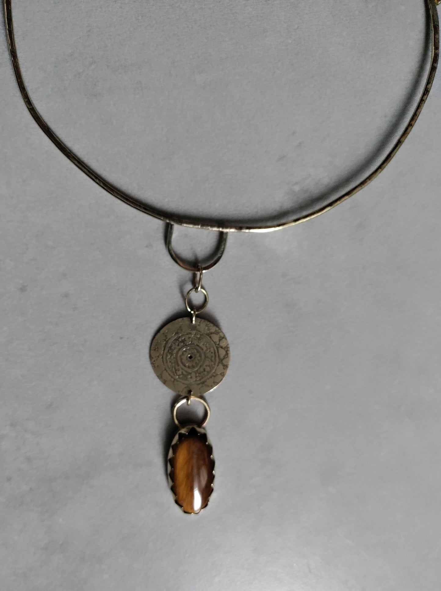 Collier parure Damon Mandala et Oeil de tigre LEIA&CO