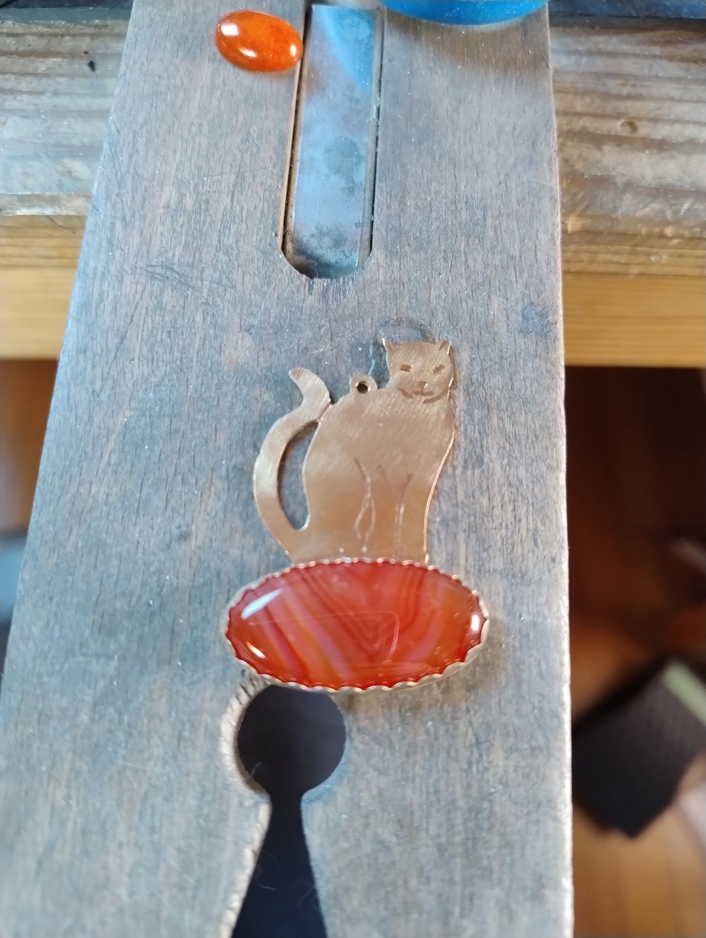 Orangee cat keychain - custom request