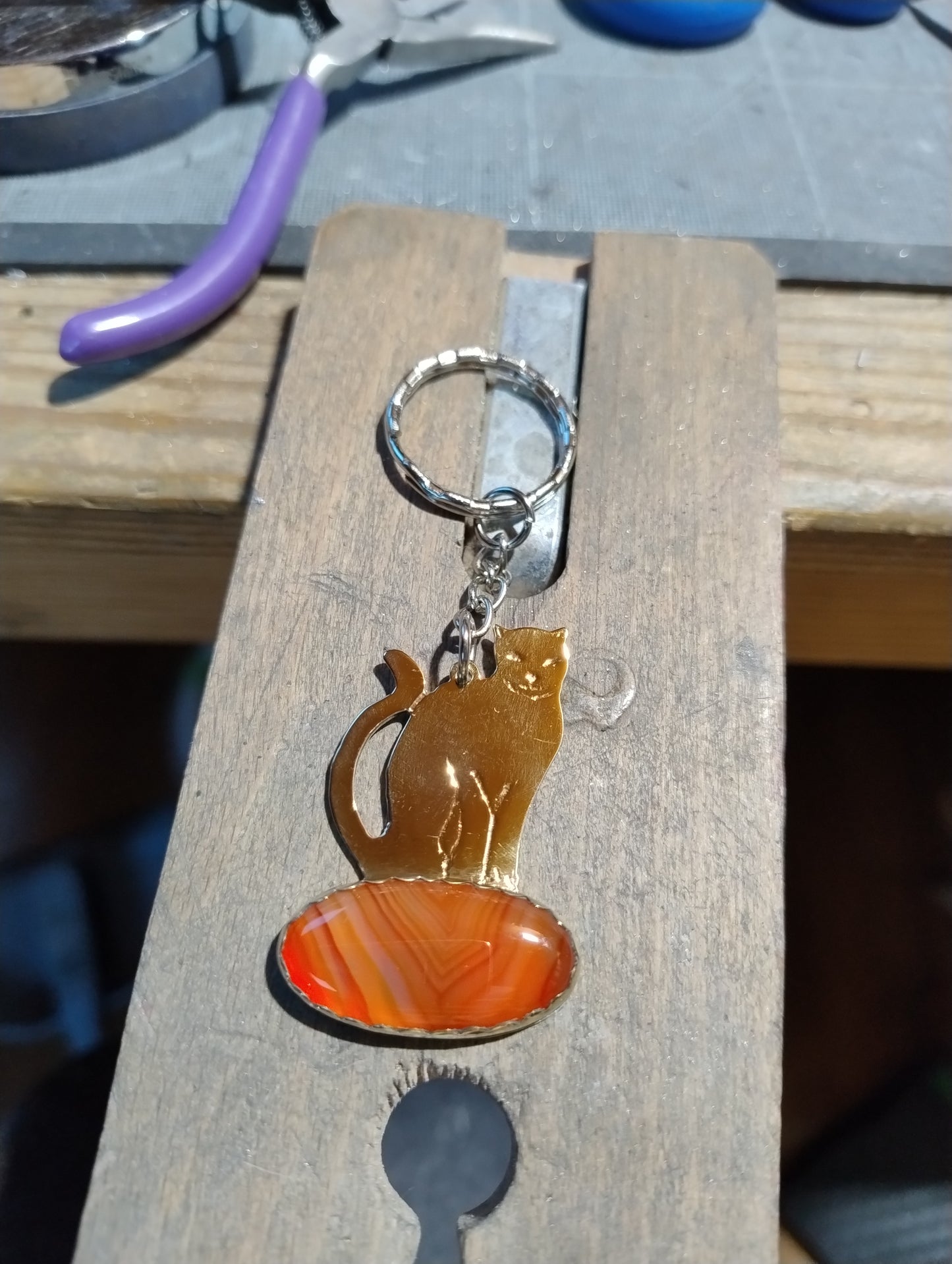 Orangee cat keychain - custom request
