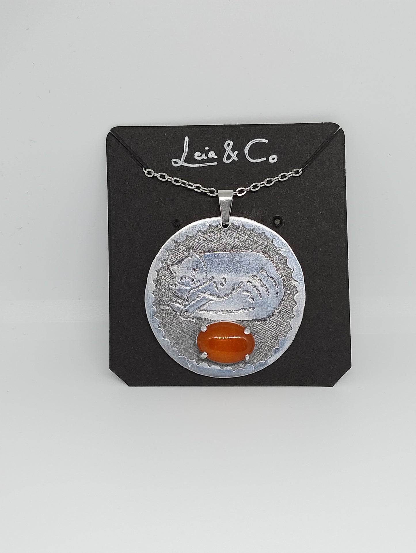 Orangee cat necklace - custom request