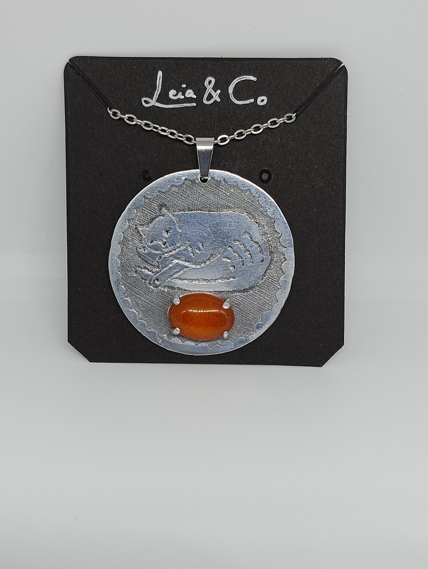 Orangee cat necklace - custom request