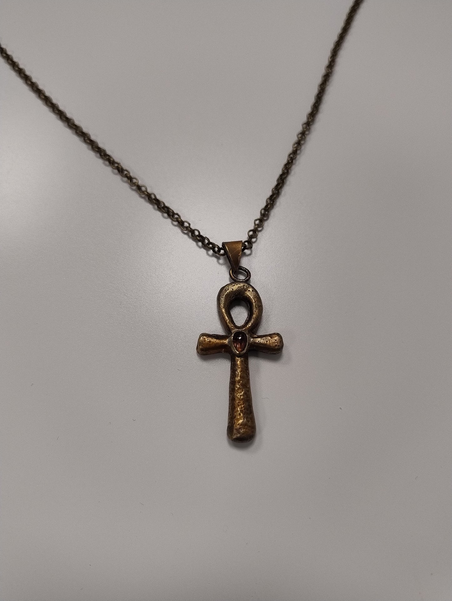 Amulette Ankh LEIA&CO tourmaline rose