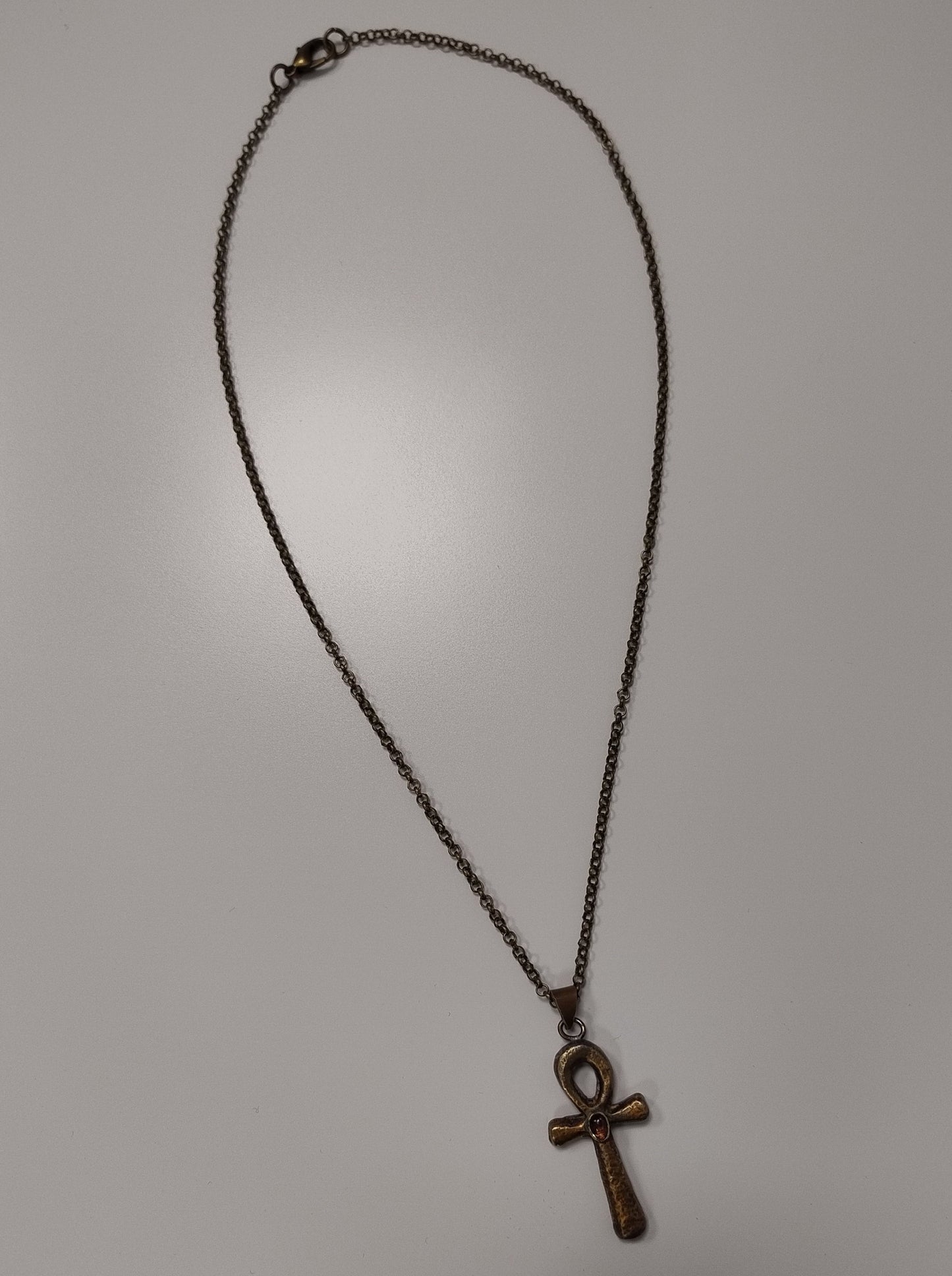 Amulette Ankh LEIA&CO tourmaline rose