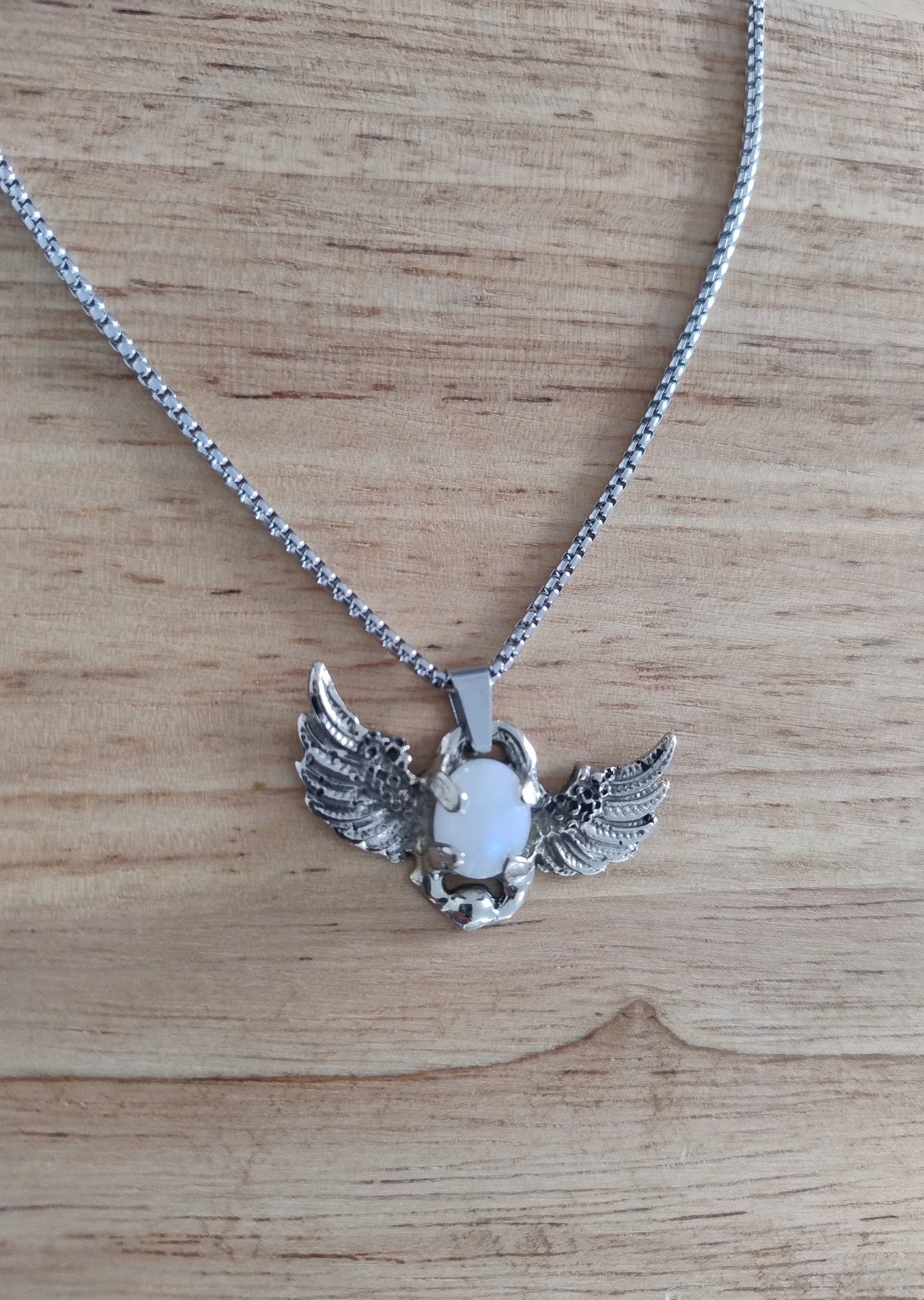 Khepri Egyptian Scarab amulet necklace with Moonstone LEIA&CO