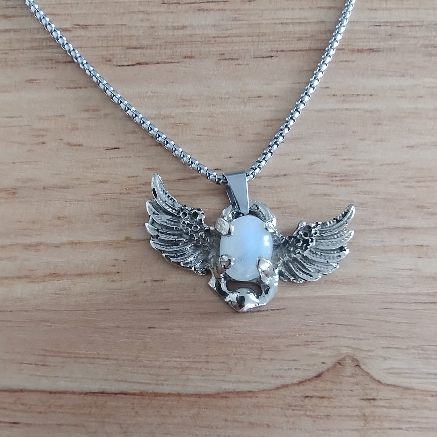 Khepri Egyptian Scarab amulet necklace with Moonstone LEIA&CO