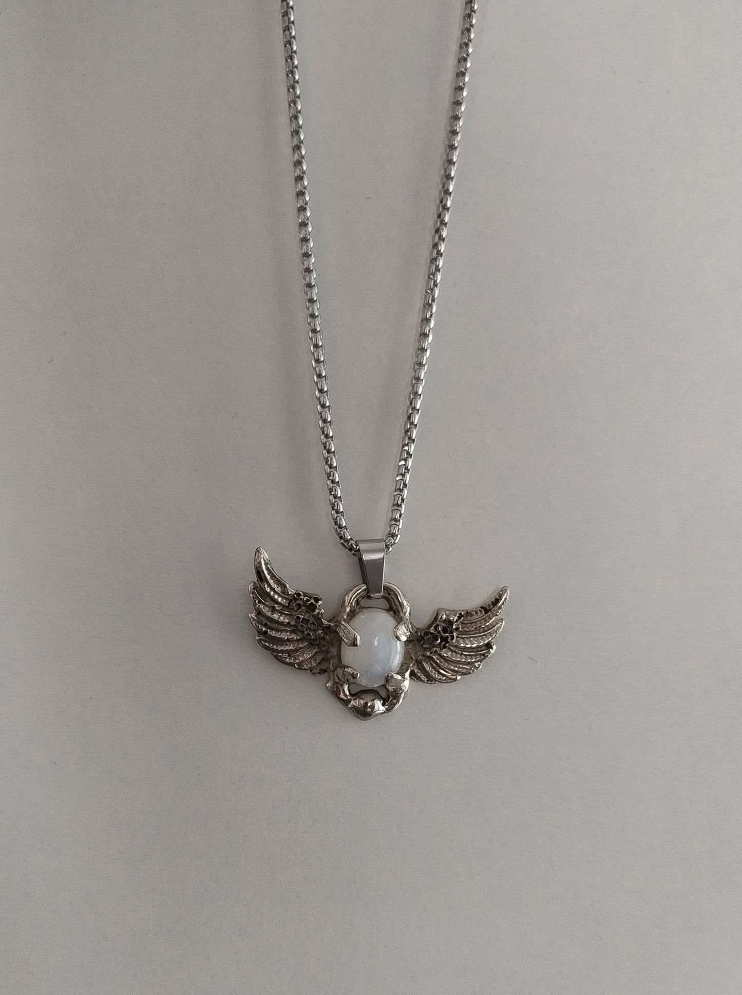 Khepri Egyptian Scarab amulet necklace with Moonstone LEIA&CO