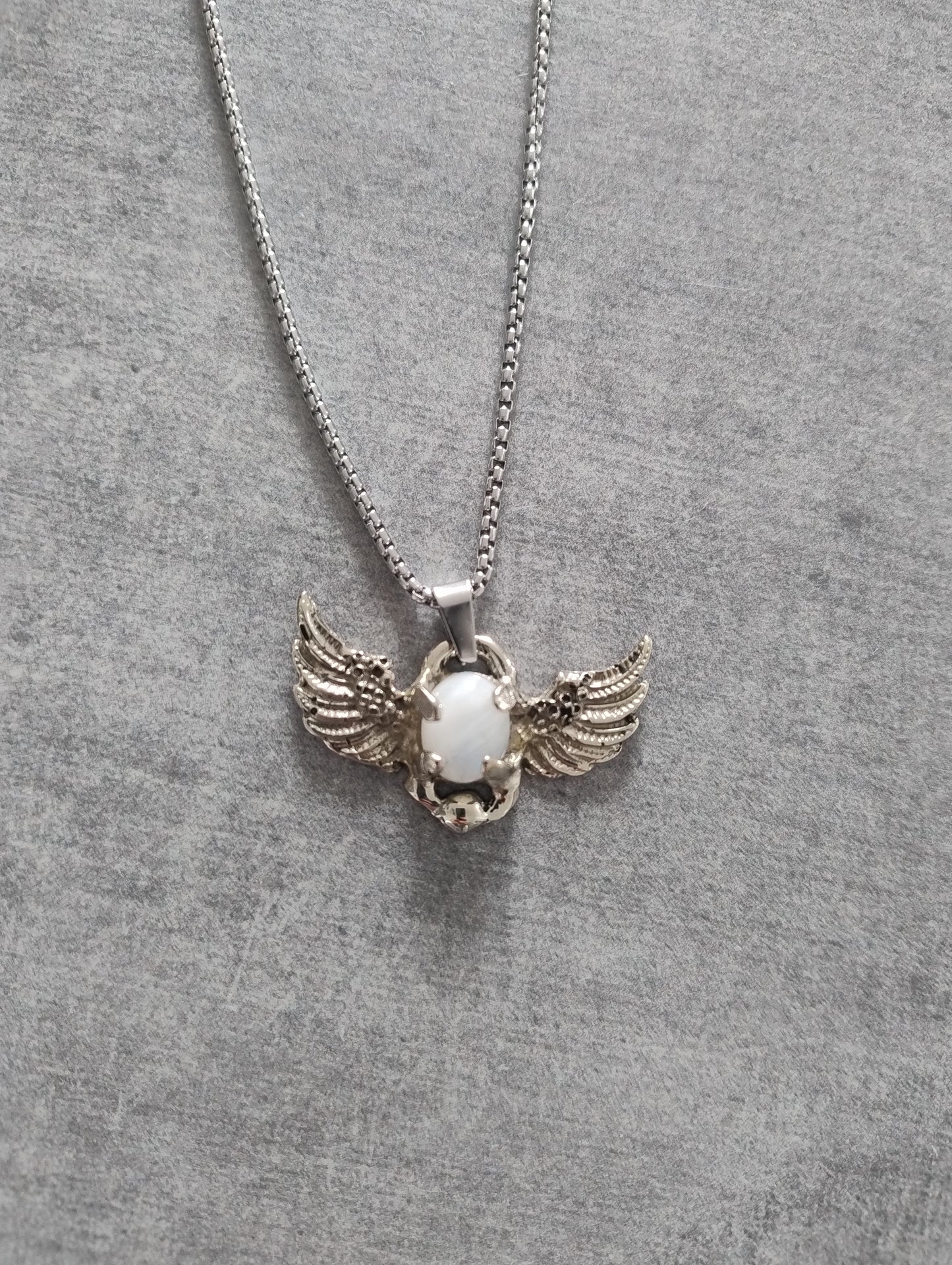 Khepri Egyptian Scarab amulet necklace with Moonstone LEIA&CO