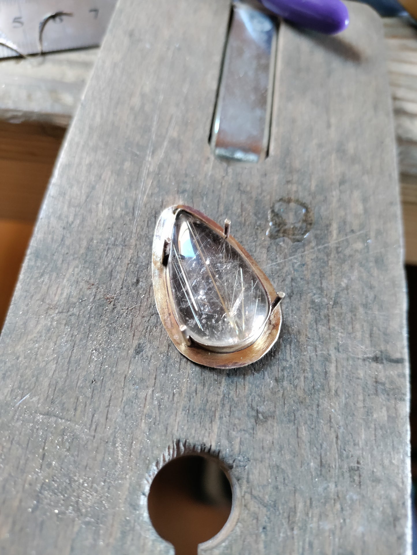 Golden rutilated quartz necklace LEIA&CO