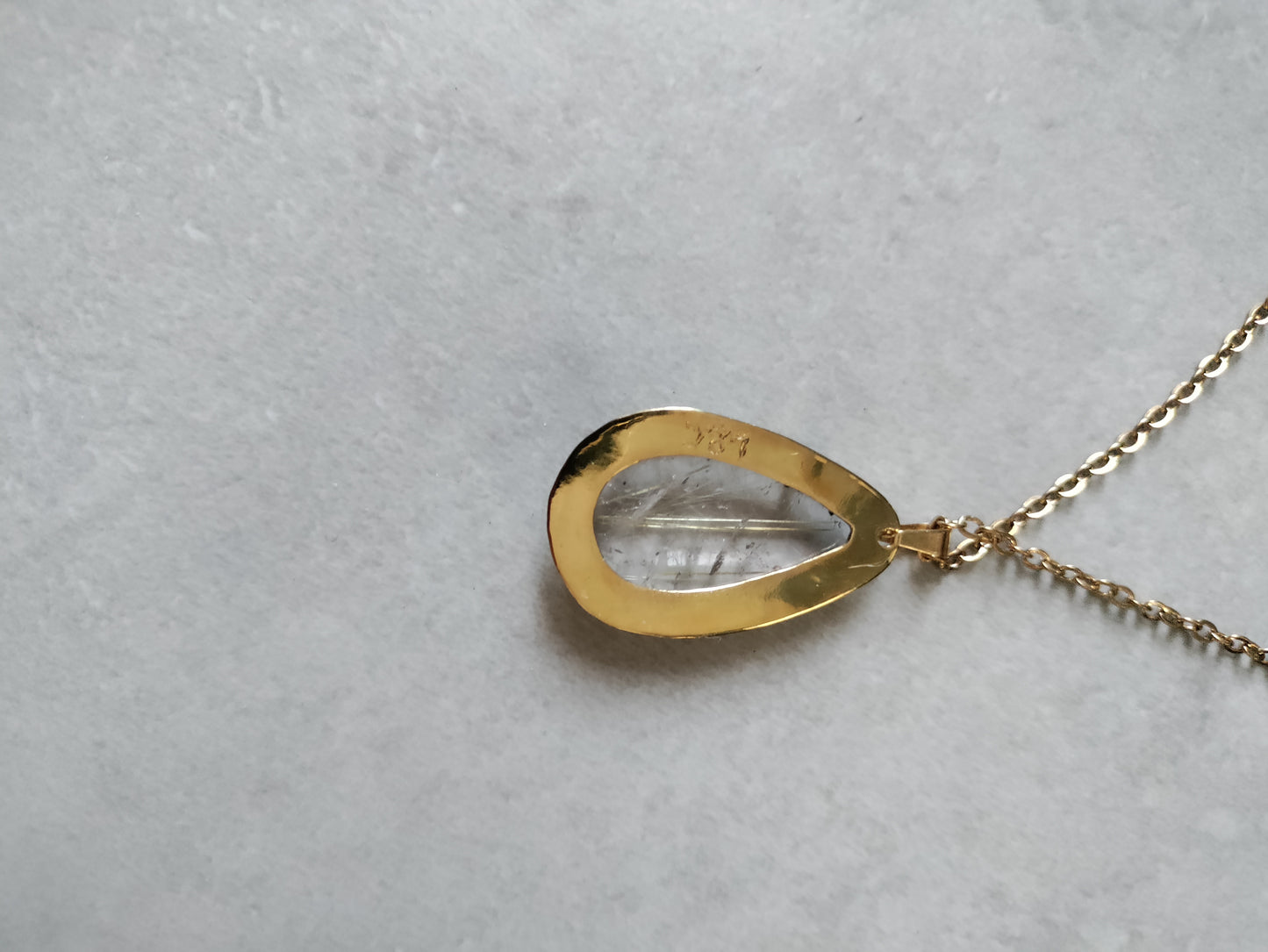 Golden rutilated quartz necklace LEIA&CO