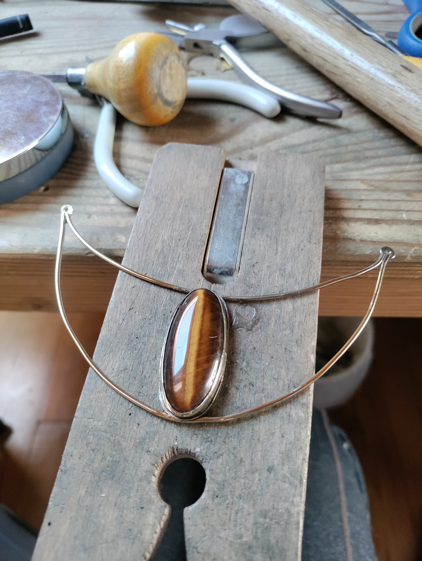 Collier parure Oeil de tigre LEIA&CO
