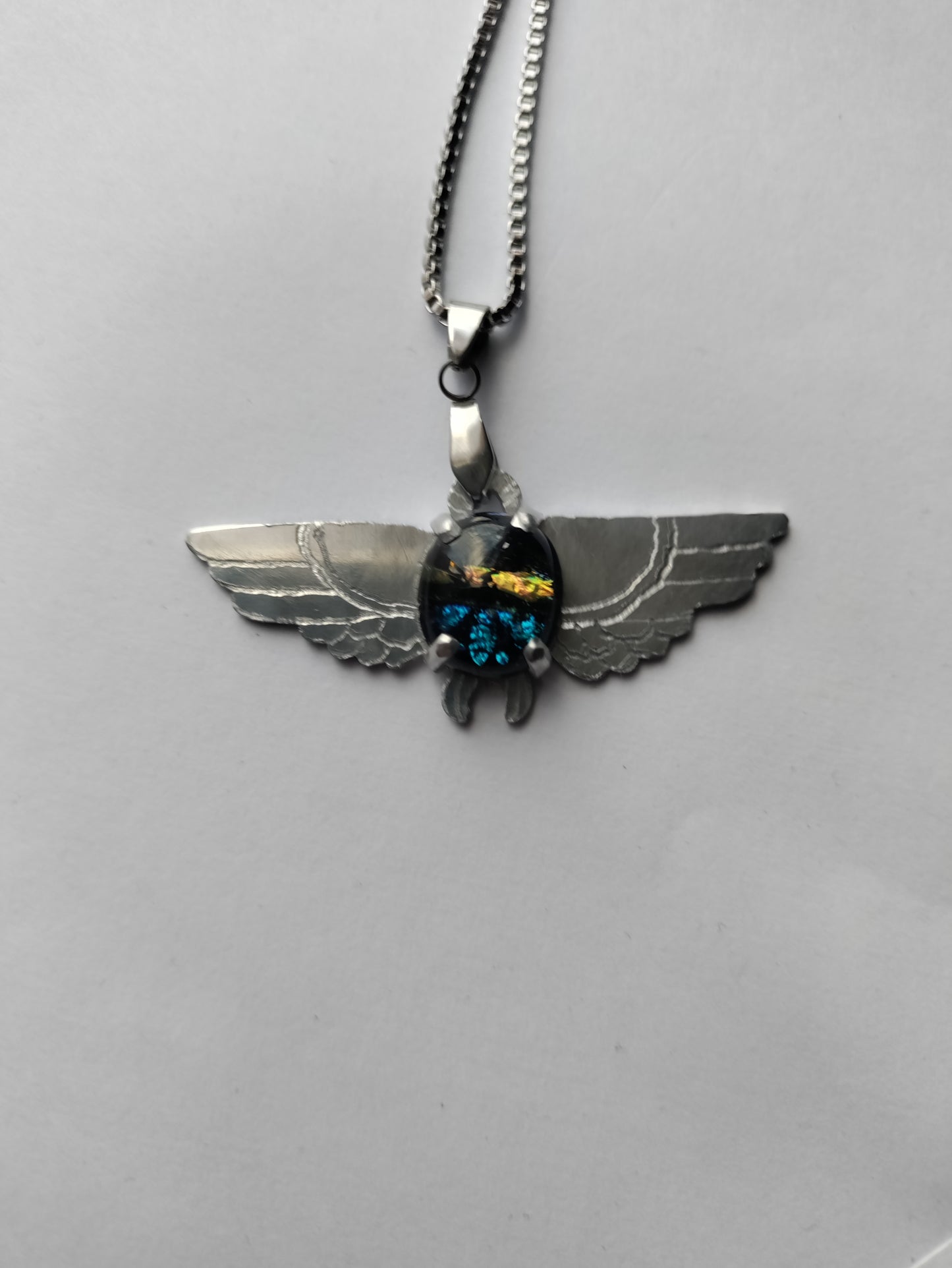 Pendentif scarabée égyptien Khepri verre coloré LEIA&CO