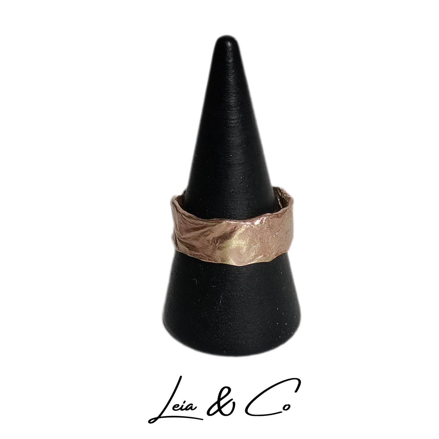 Bague ajustable laiton réticulé effet froissé LEIA&CO