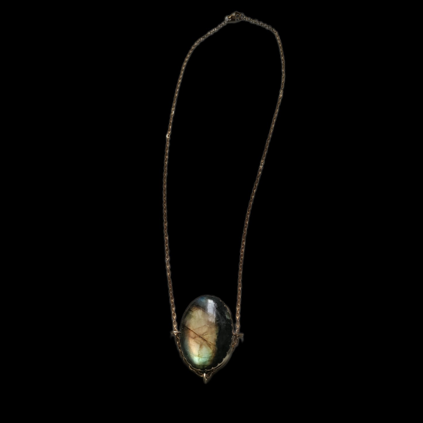 Collier Khamsa avec Labradorite verte LEIA&CO