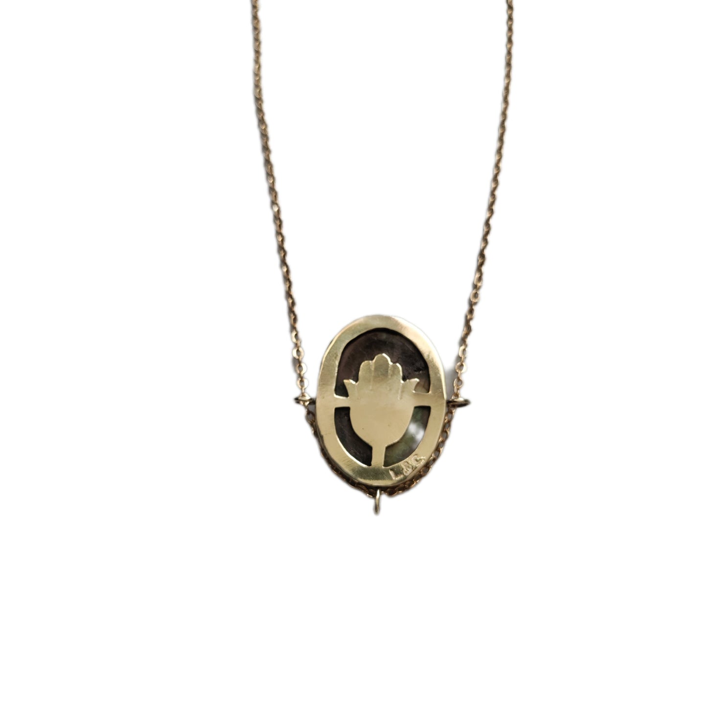 Collier Khamsa avec Labradorite verte LEIA&CO