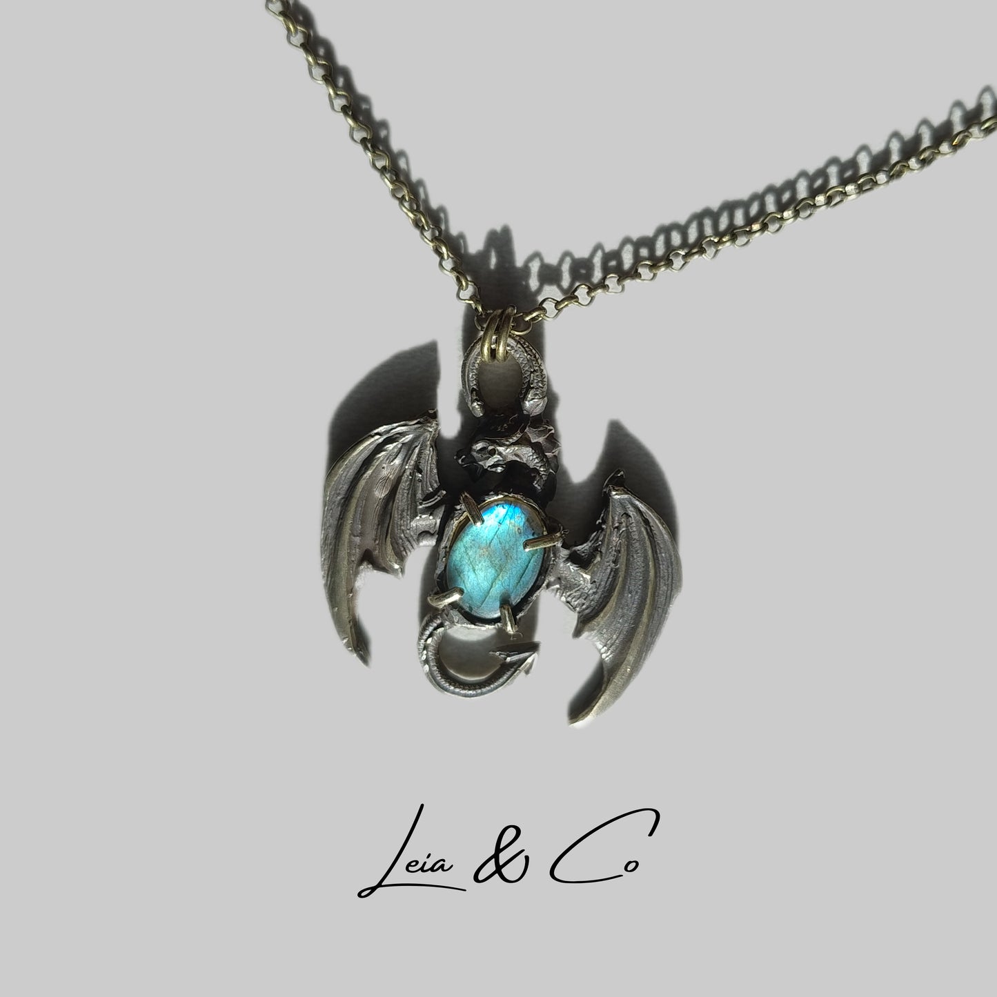 Pendentif dragon labradorite LEIA&CO