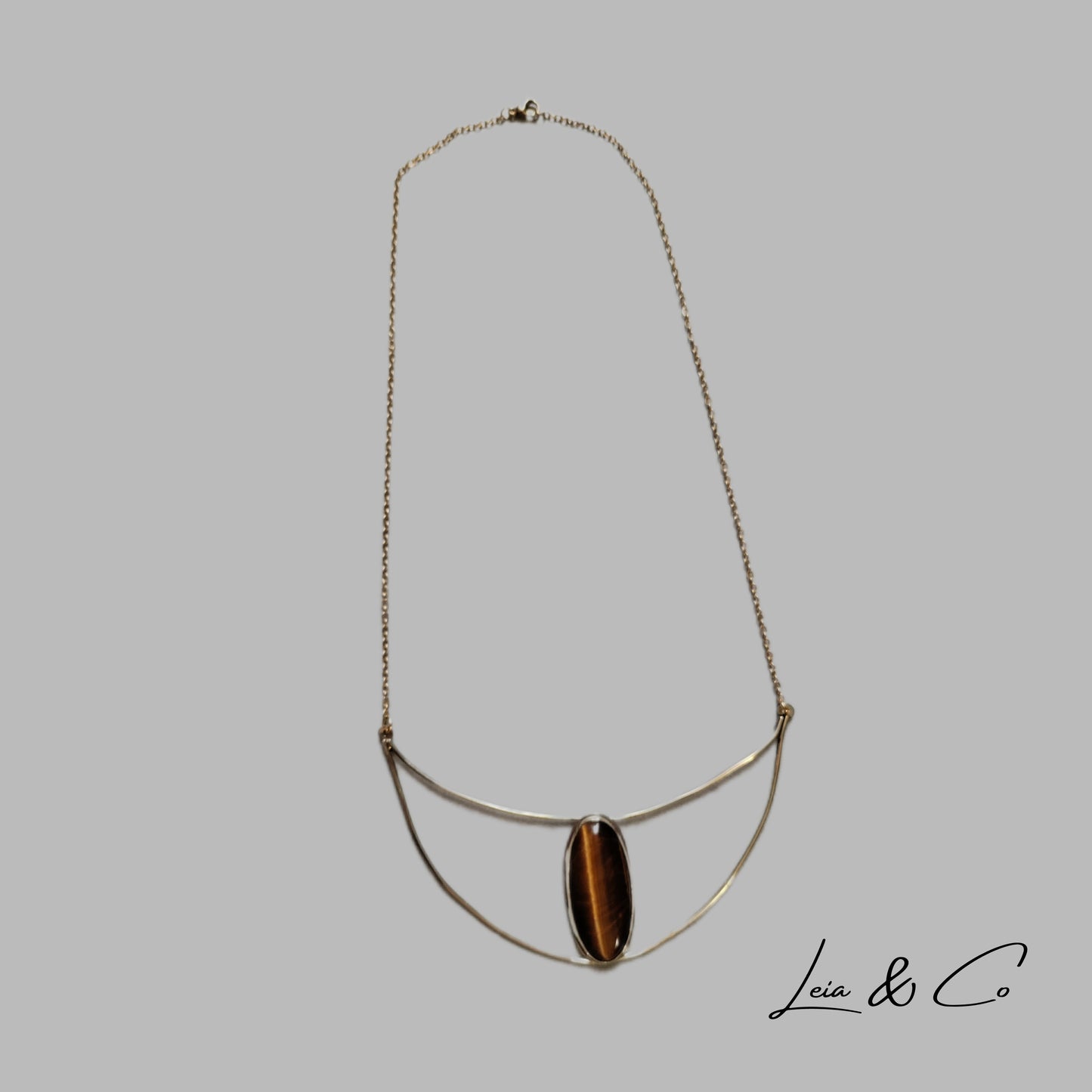 Collier parure Oeil de tigre LEIA&CO