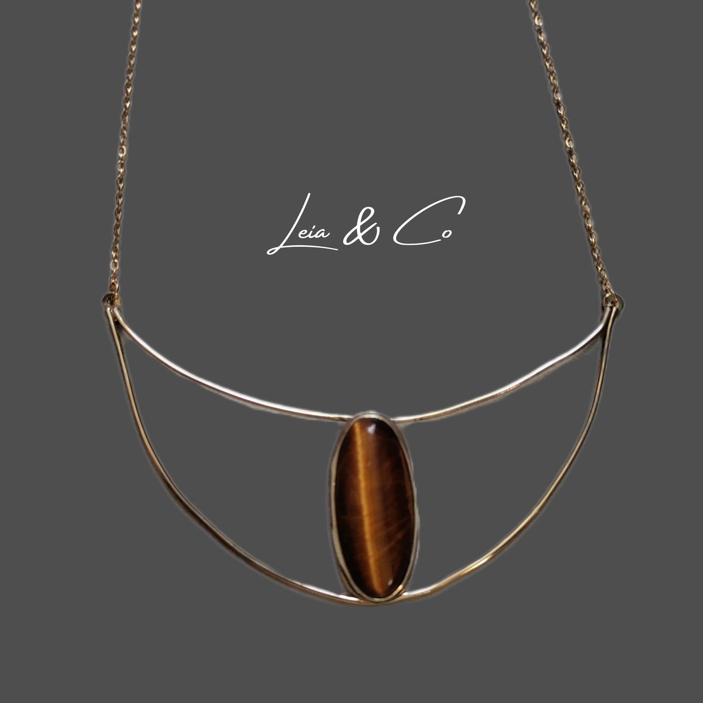Collier parure Oeil de tigre LEIA&CO