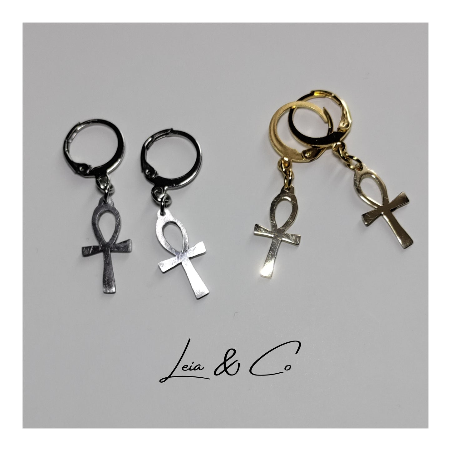Ankh Earrings Egyptian Cross of Life LEIA&CO