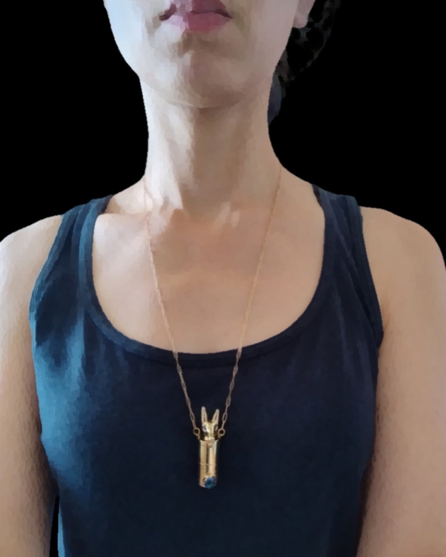 Collier amulette boîte à secrets Anubis LEIA&CO