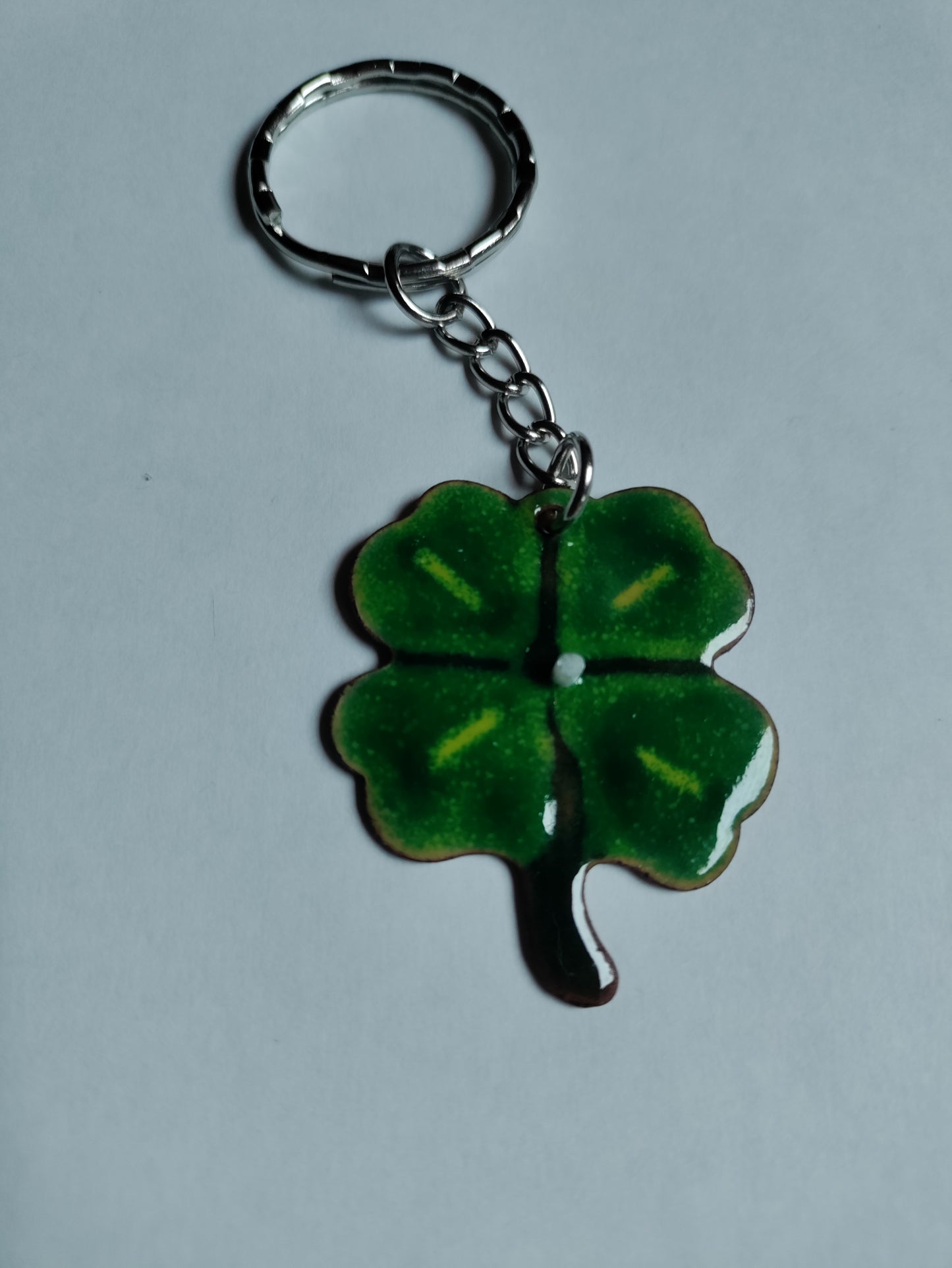 Porte clé Trèfle à 4 feuilles émaillé LEIA&CO