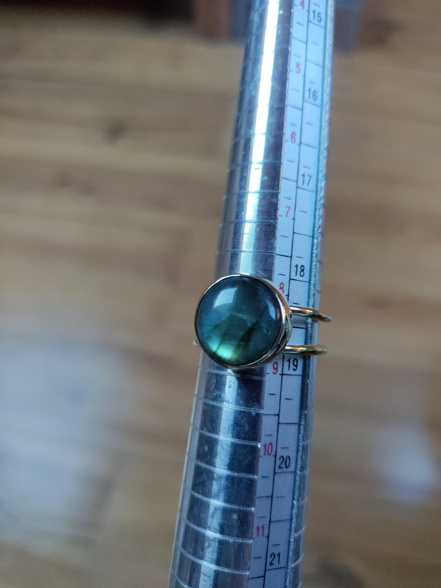 Bague ajustable en laiton avec Labradorite naturelle 57-60FR LEIA&CO