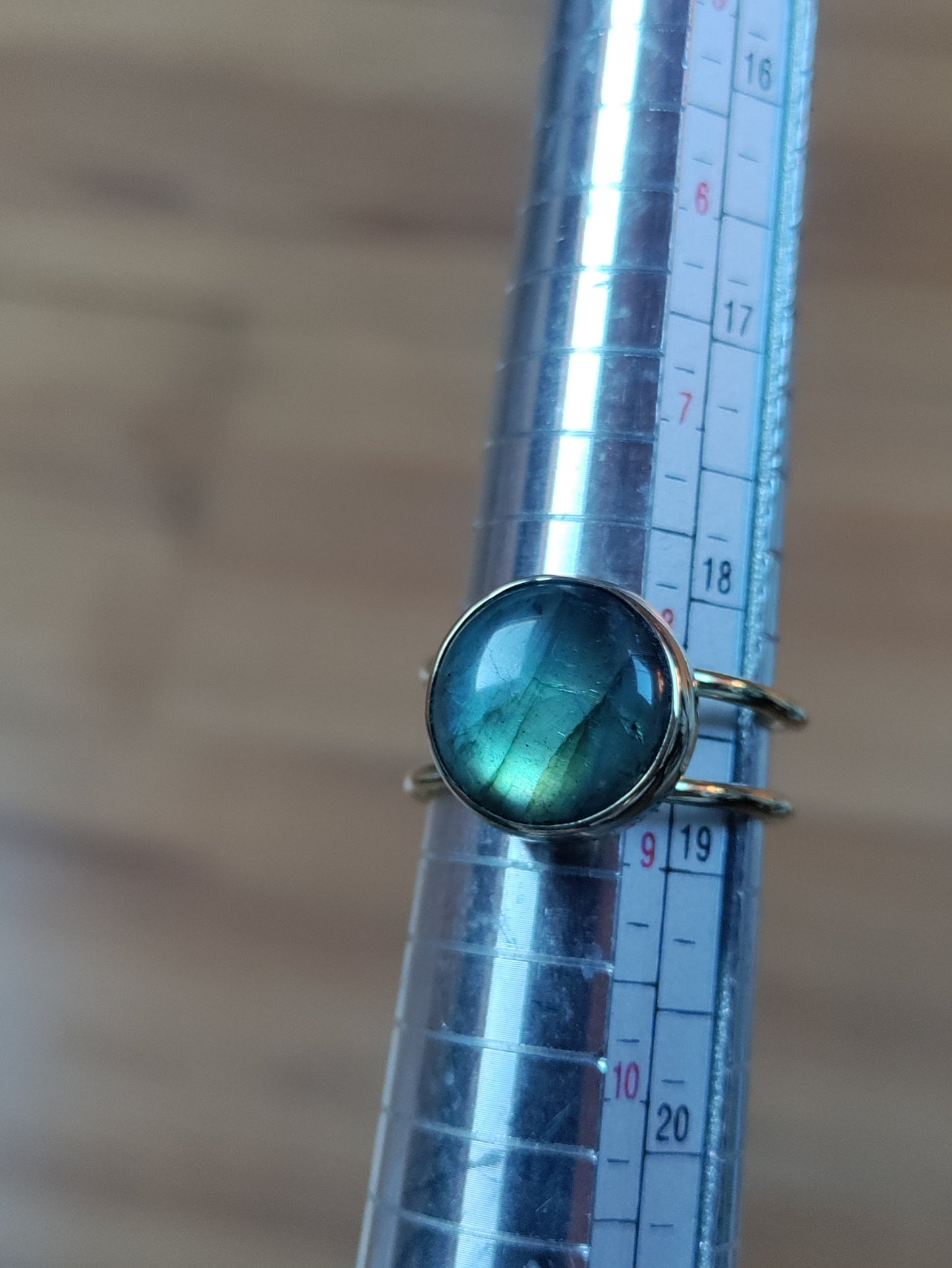 Bague ajustable en laiton avec Labradorite naturelle 57-60FR LEIA&CO