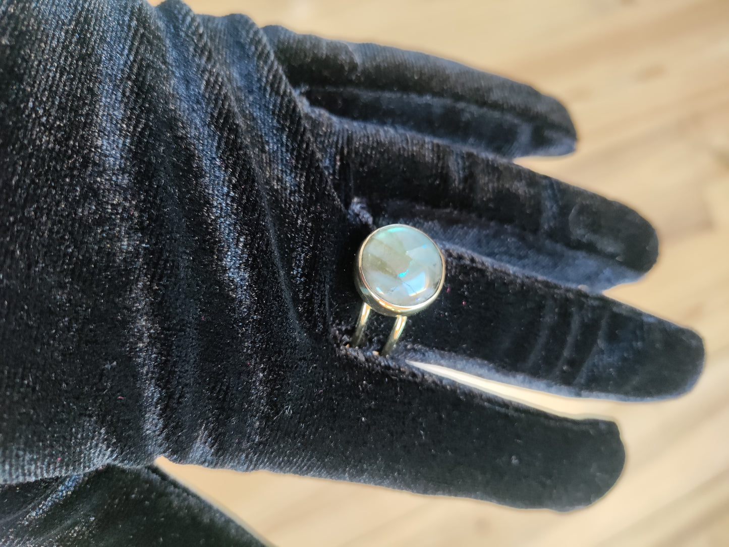 Bague ajustable en laiton avec Labradorite naturelle 57-60FR LEIA&CO