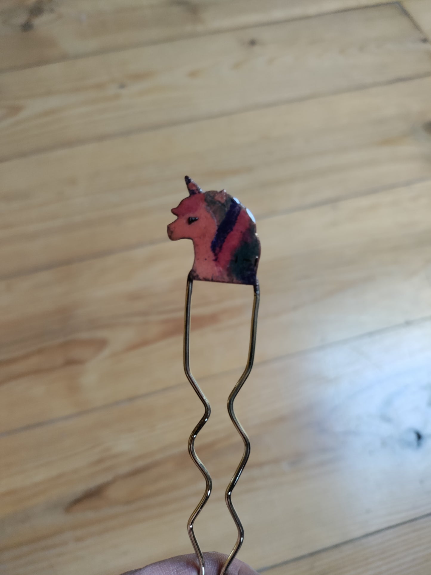 Pic à chignon licorne multicolore pour femme ou enfant