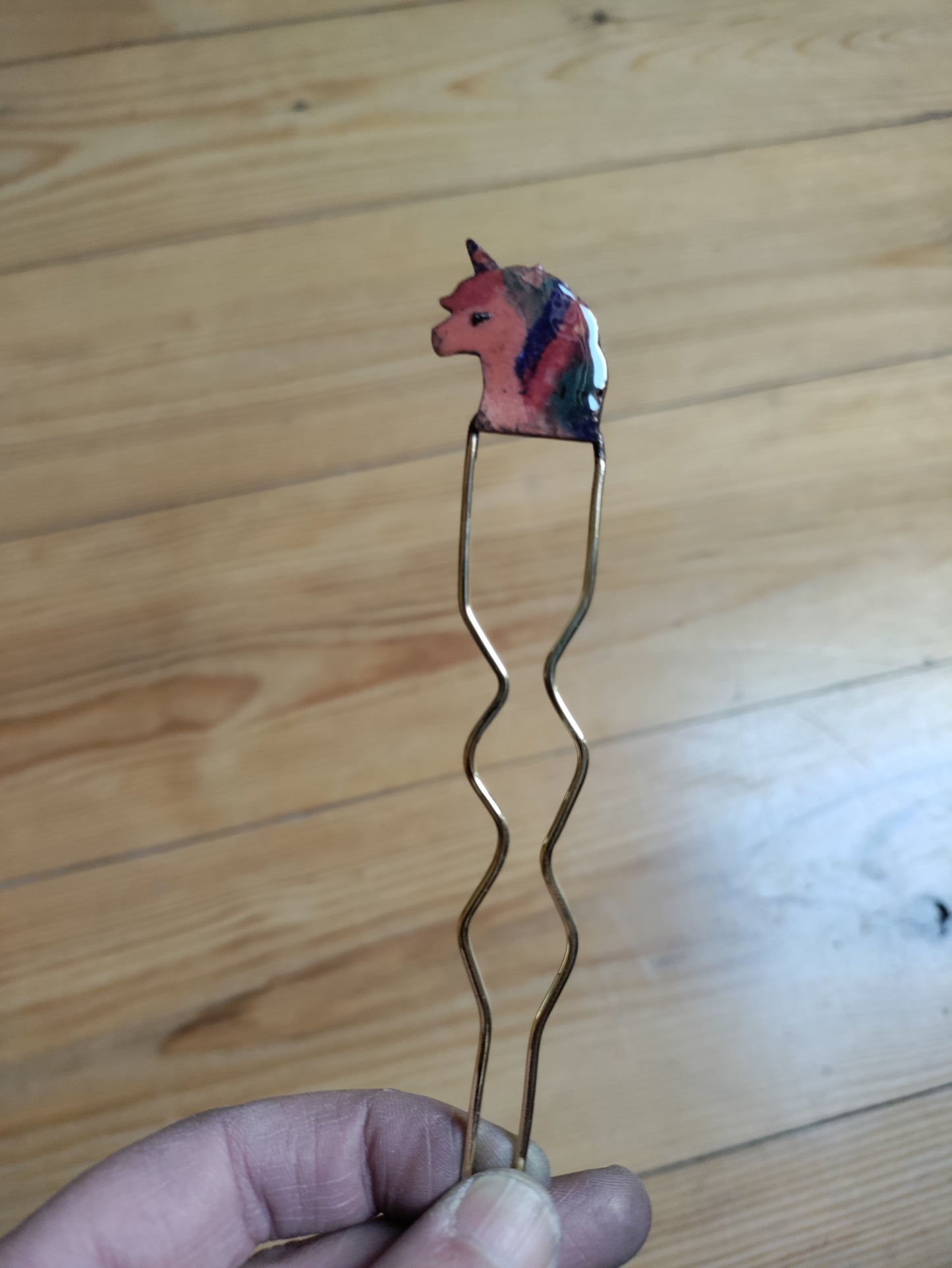 Pic à chignon licorne multicolore pour femme ou enfant