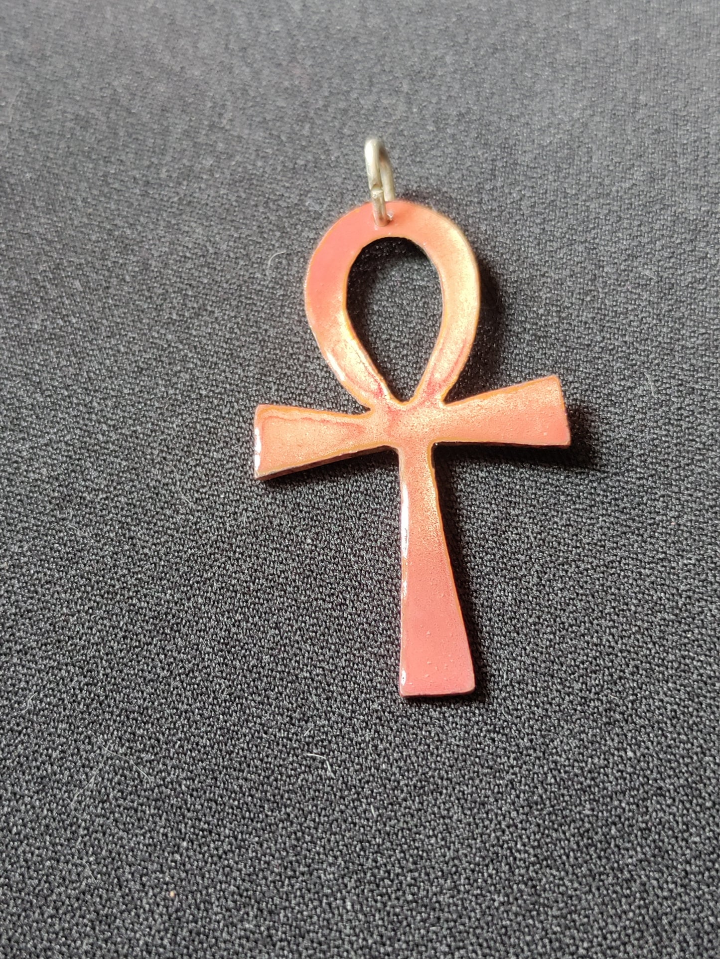 Pendentif croix de vie égyptienne Ankh bleu et cuivre LEIA&CO