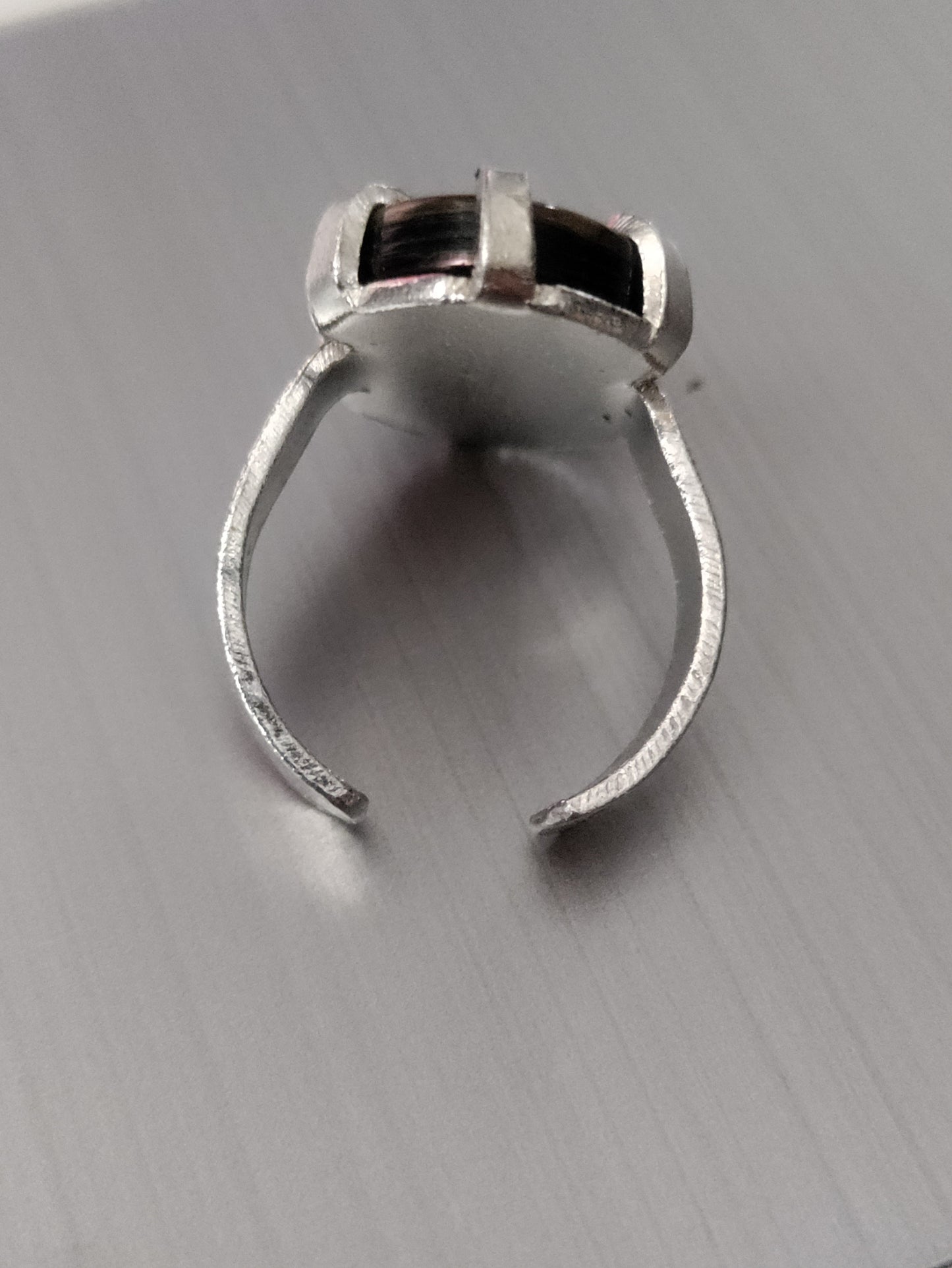 Bague ajustable argentée avec Abalone LEIA&CO