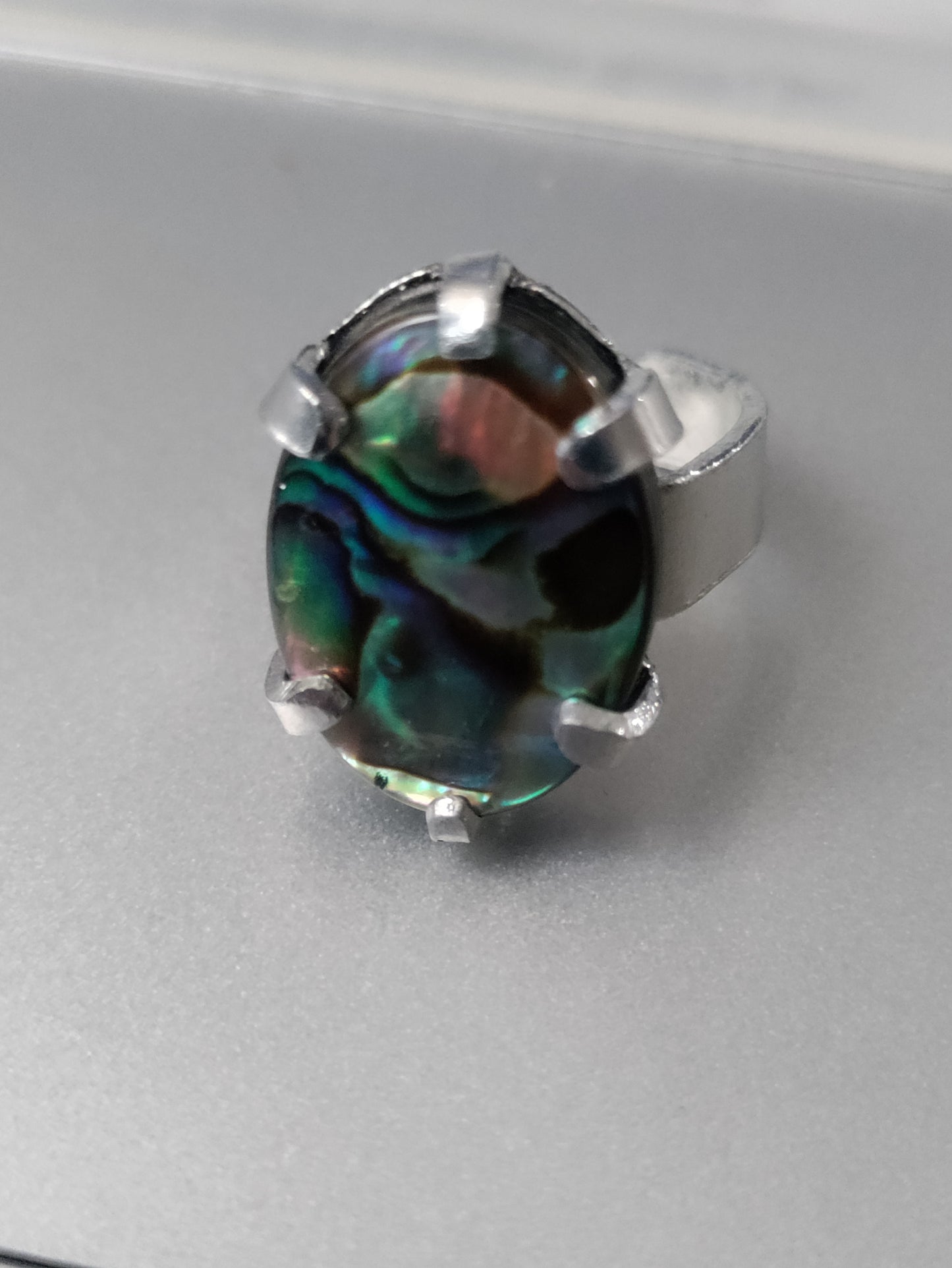 Bague ajustable argentée avec Abalone LEIA&CO