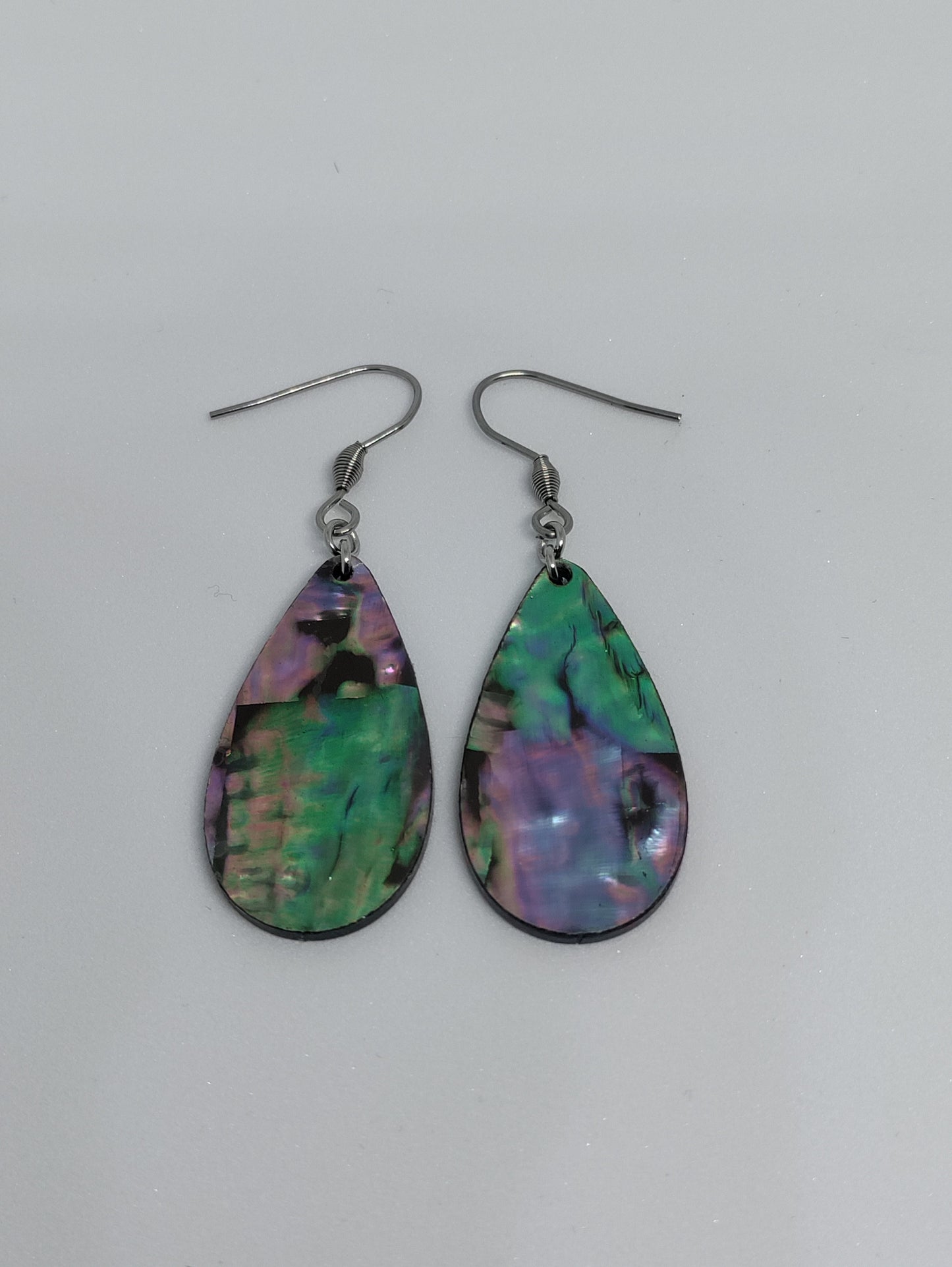 Boucles d'oreilles colorées goutte imitation abalone coquillage LEIA&CO