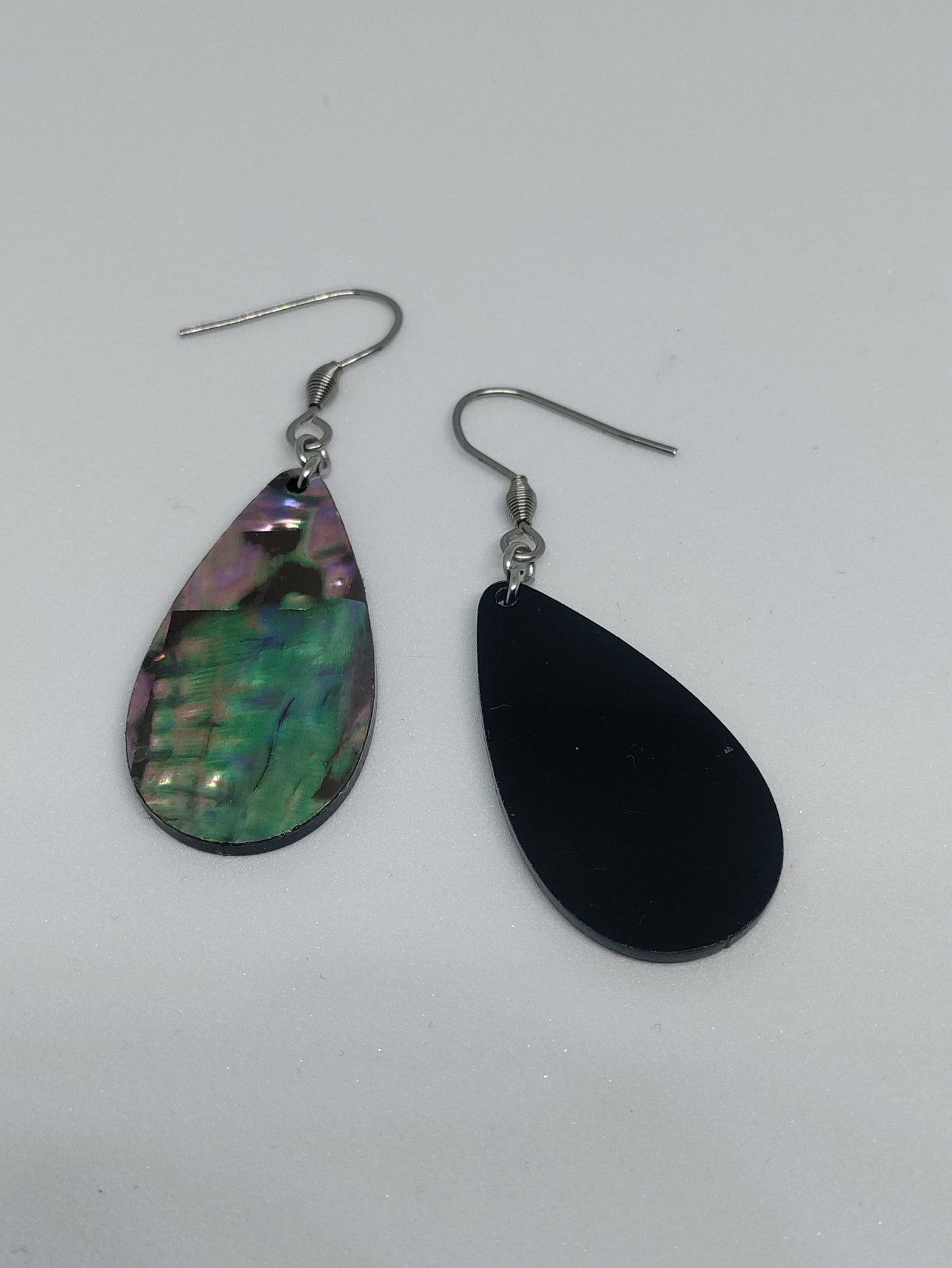 Boucles d'oreilles colorées goutte imitation abalone coquillage LEIA&CO