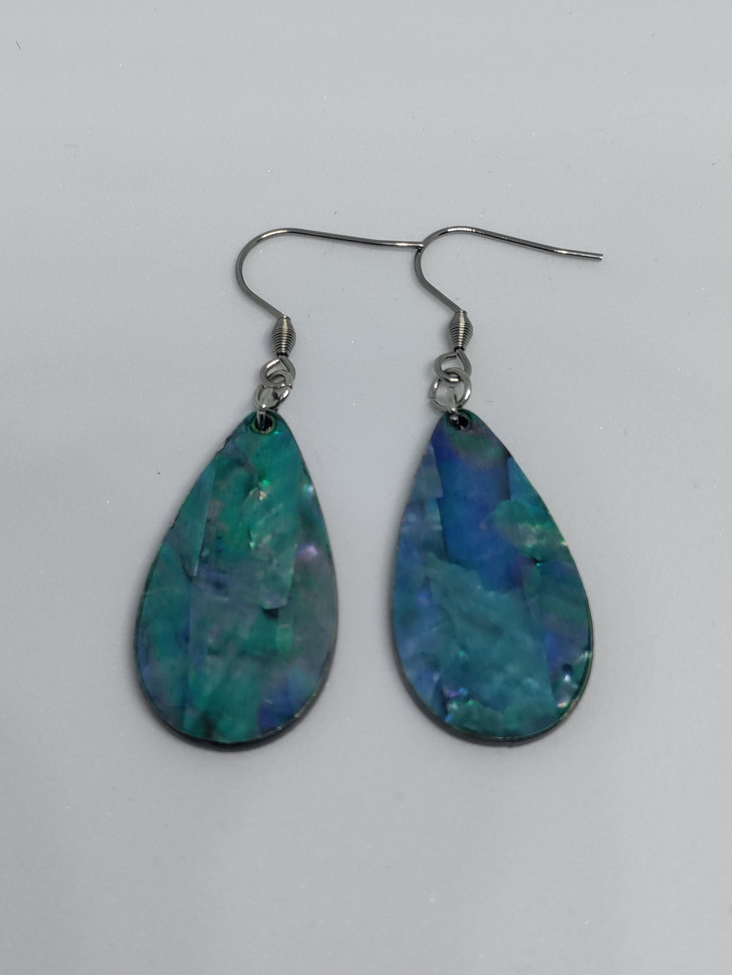Boucles d'oreilles colorées goutte imitation abalone coquillage LEIA&CO