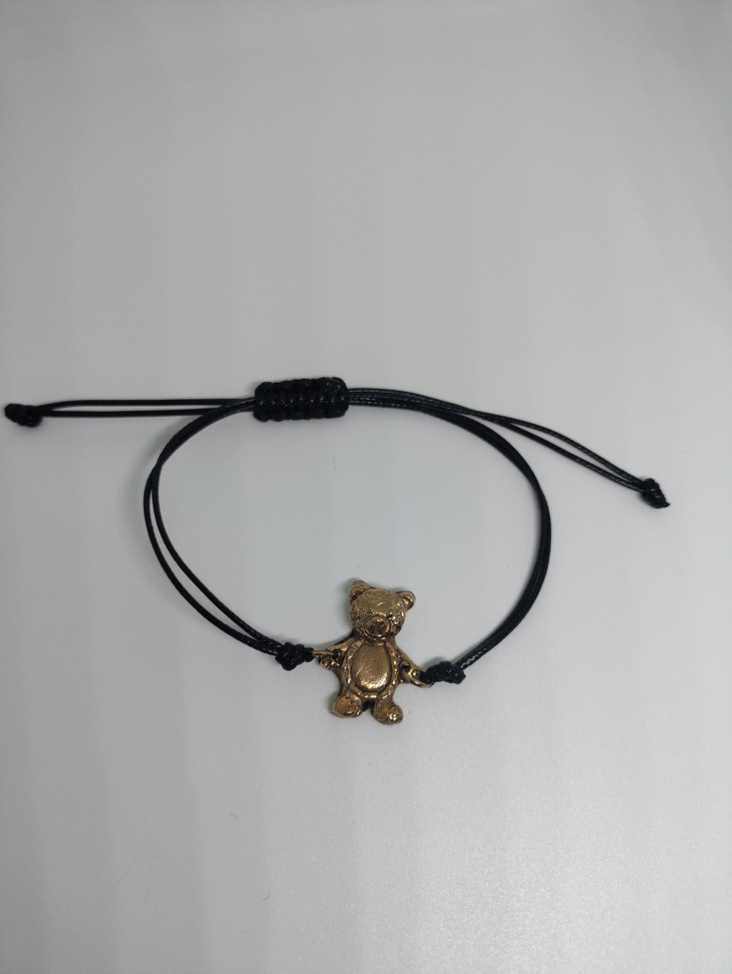 Bronze Teddy Bear adjustable friendship bracelet LEIA&CO