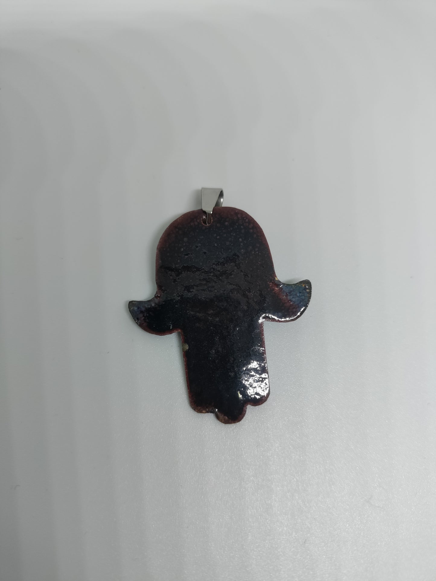 Pendentif main de Fatma cuivre émaillé bleu LEIA&CO