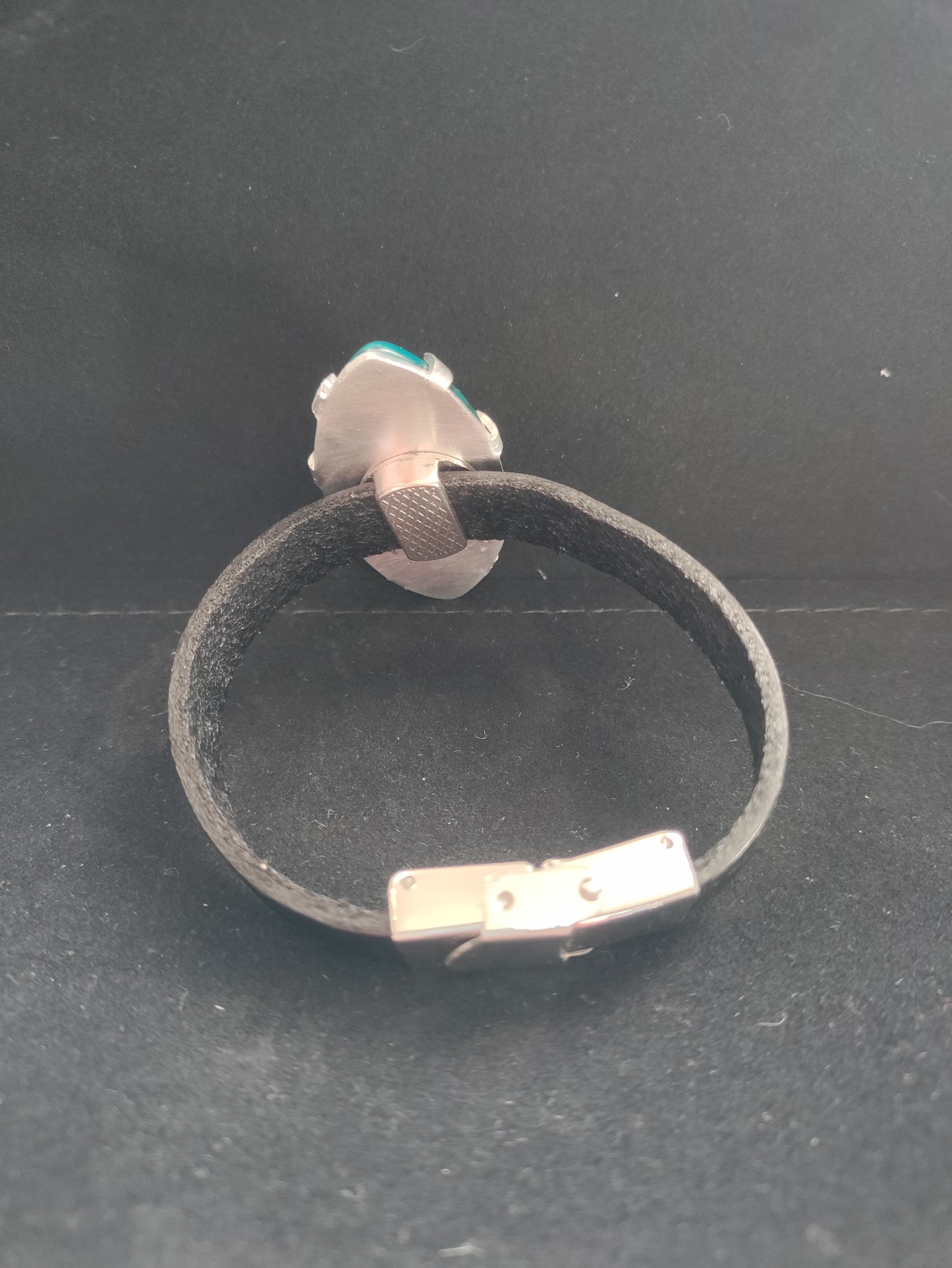 Leather and Blue dragon veins agate bracelet LEIA&CO