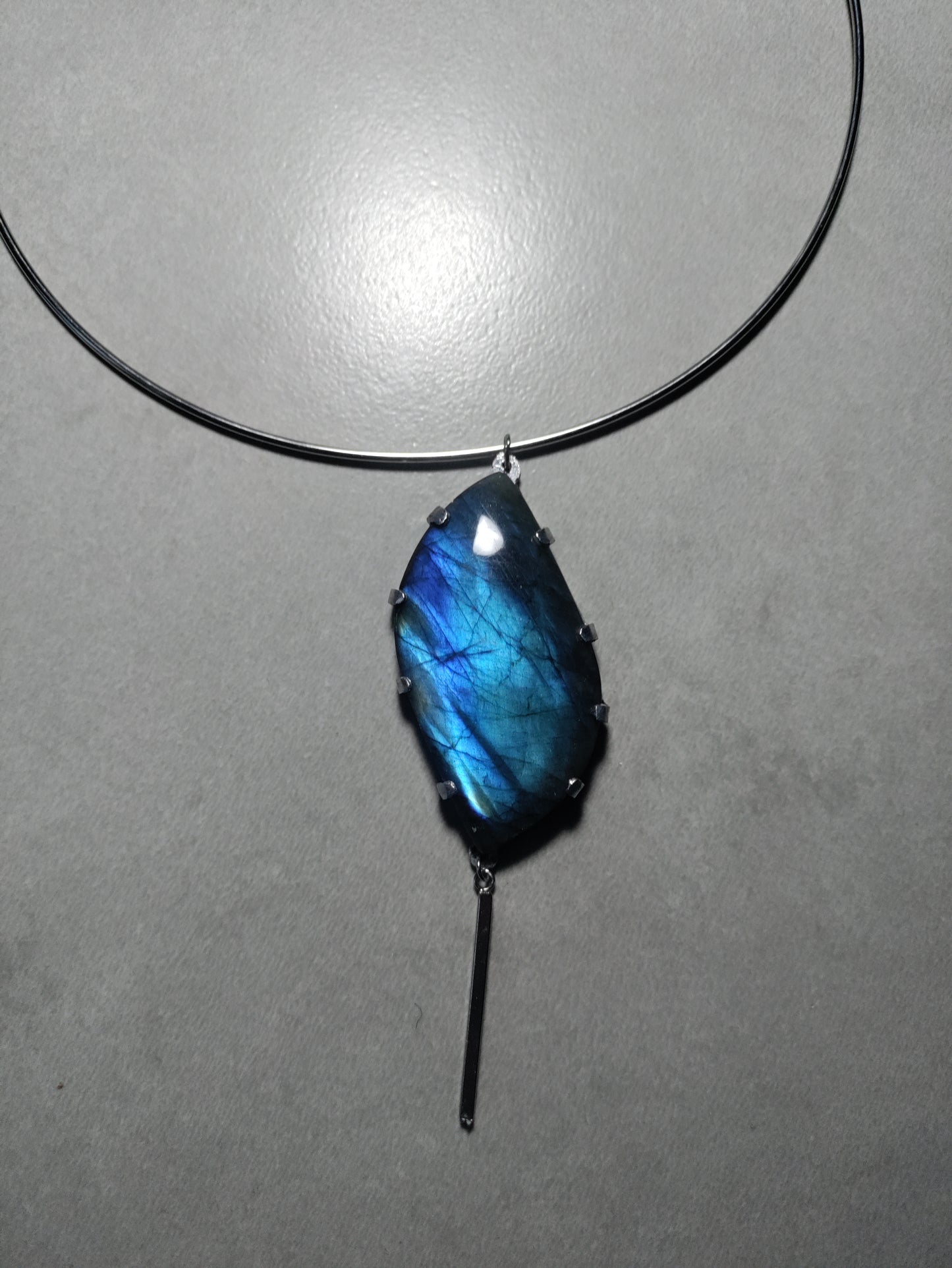 Collier parure Labradorite naturelle en aluminium LEIA&CO