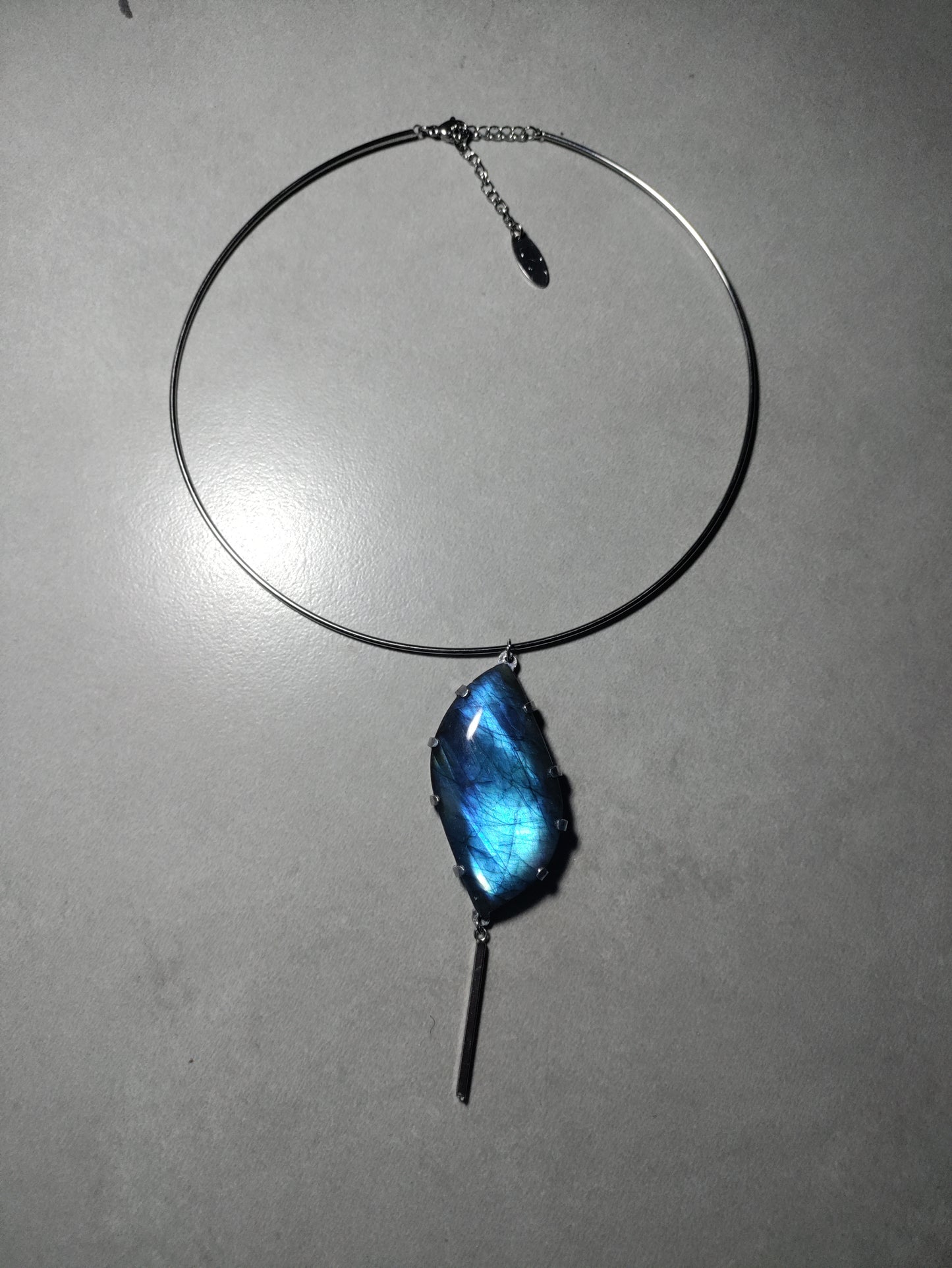 Collier parure Labradorite naturelle en aluminium LEIA&CO