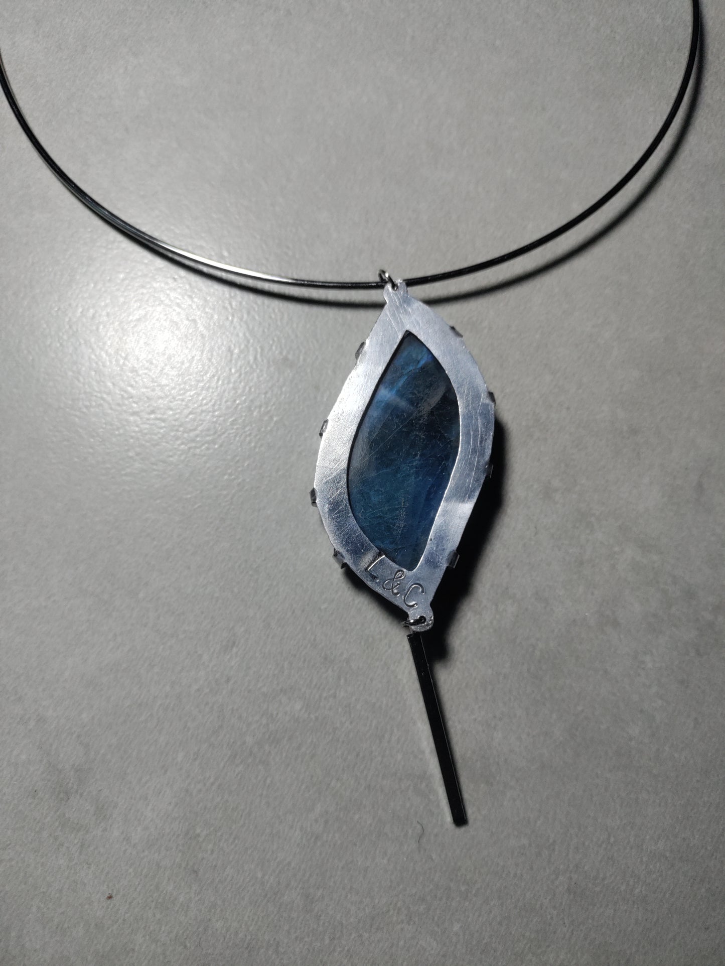 Collier parure Labradorite naturelle en aluminium LEIA&CO