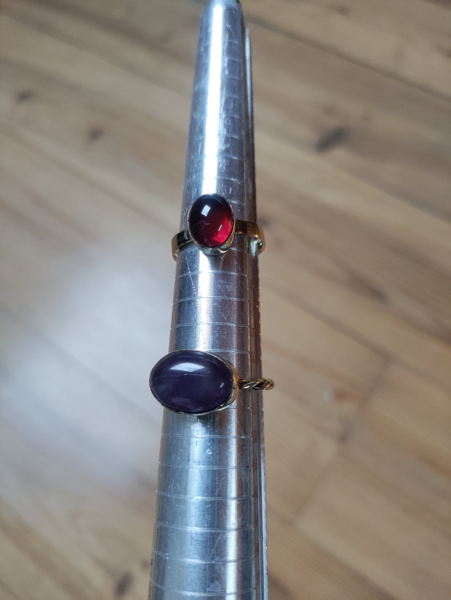 Bague en laiton doré torsadé et améthyste LEIA&CO taille 56