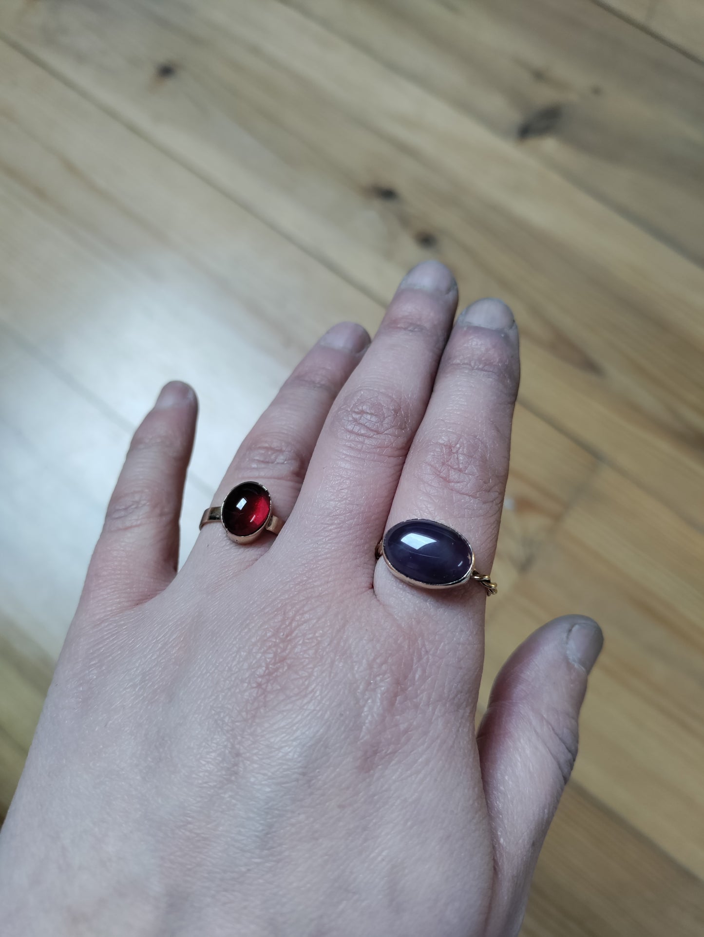 Bague en laiton doré torsadé et améthyste LEIA&CO taille 56