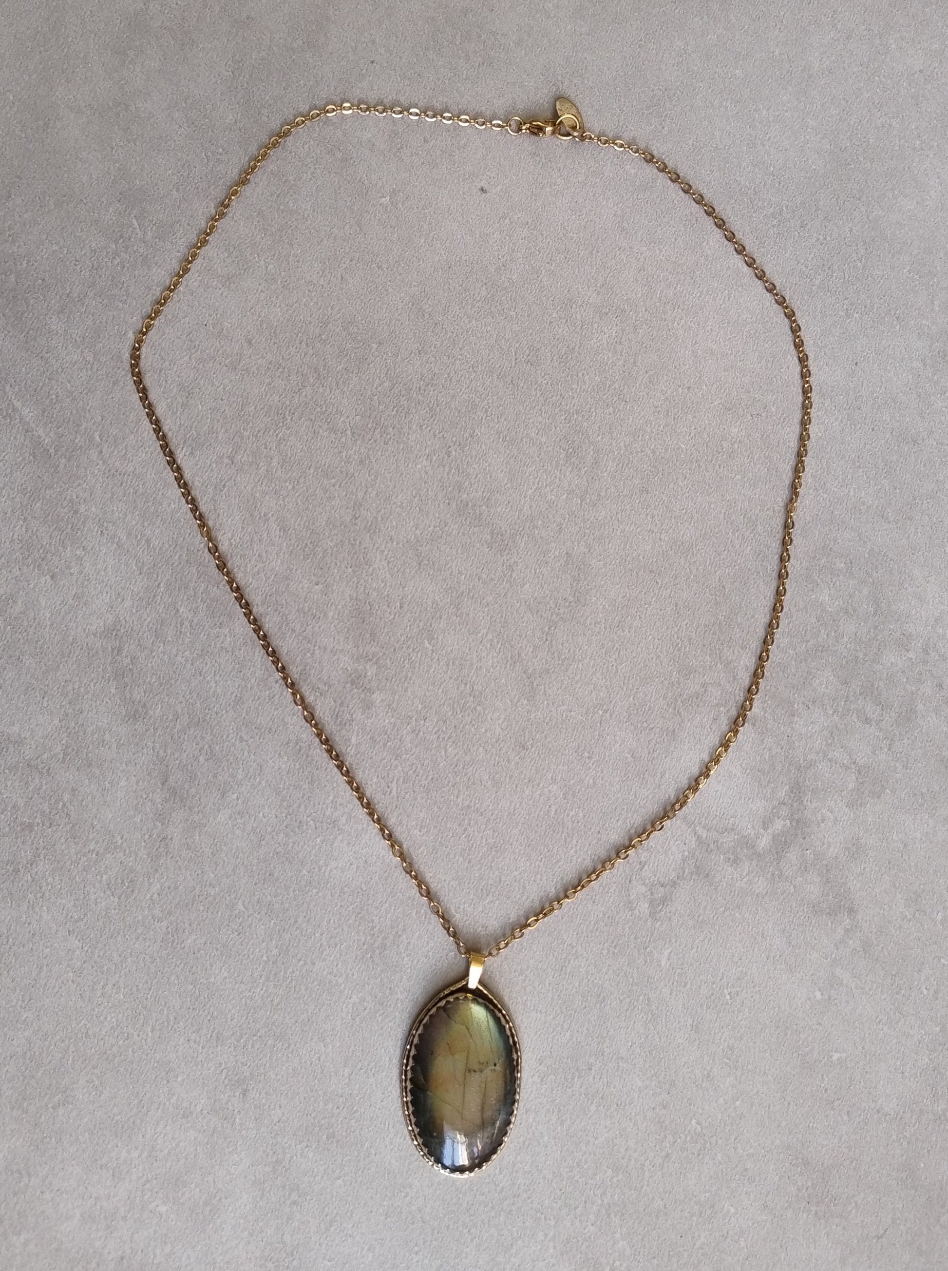 Collier labradorite verte LEIA&CO