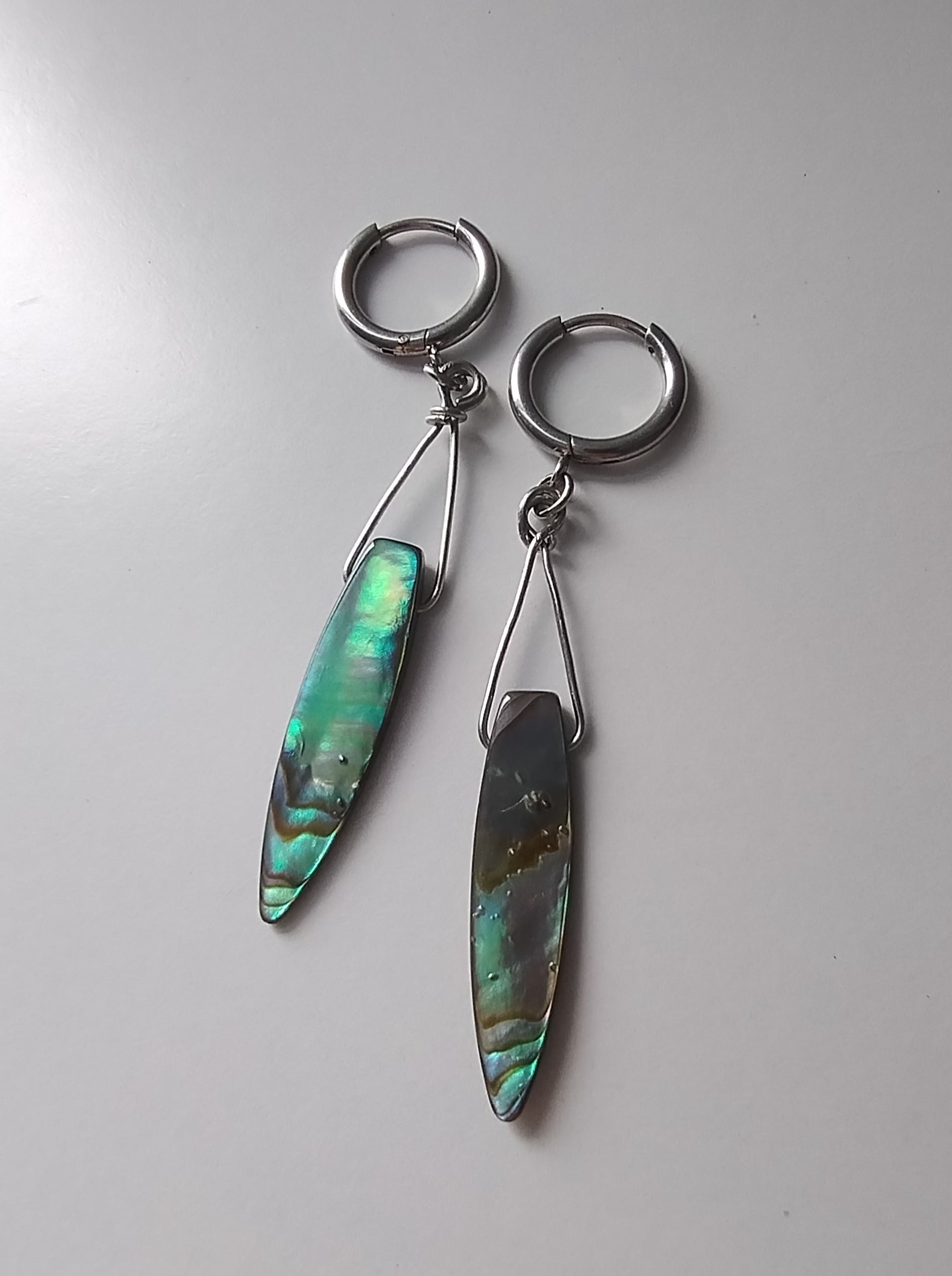 Boucles d'oreilles abalone bleues Leia and Co