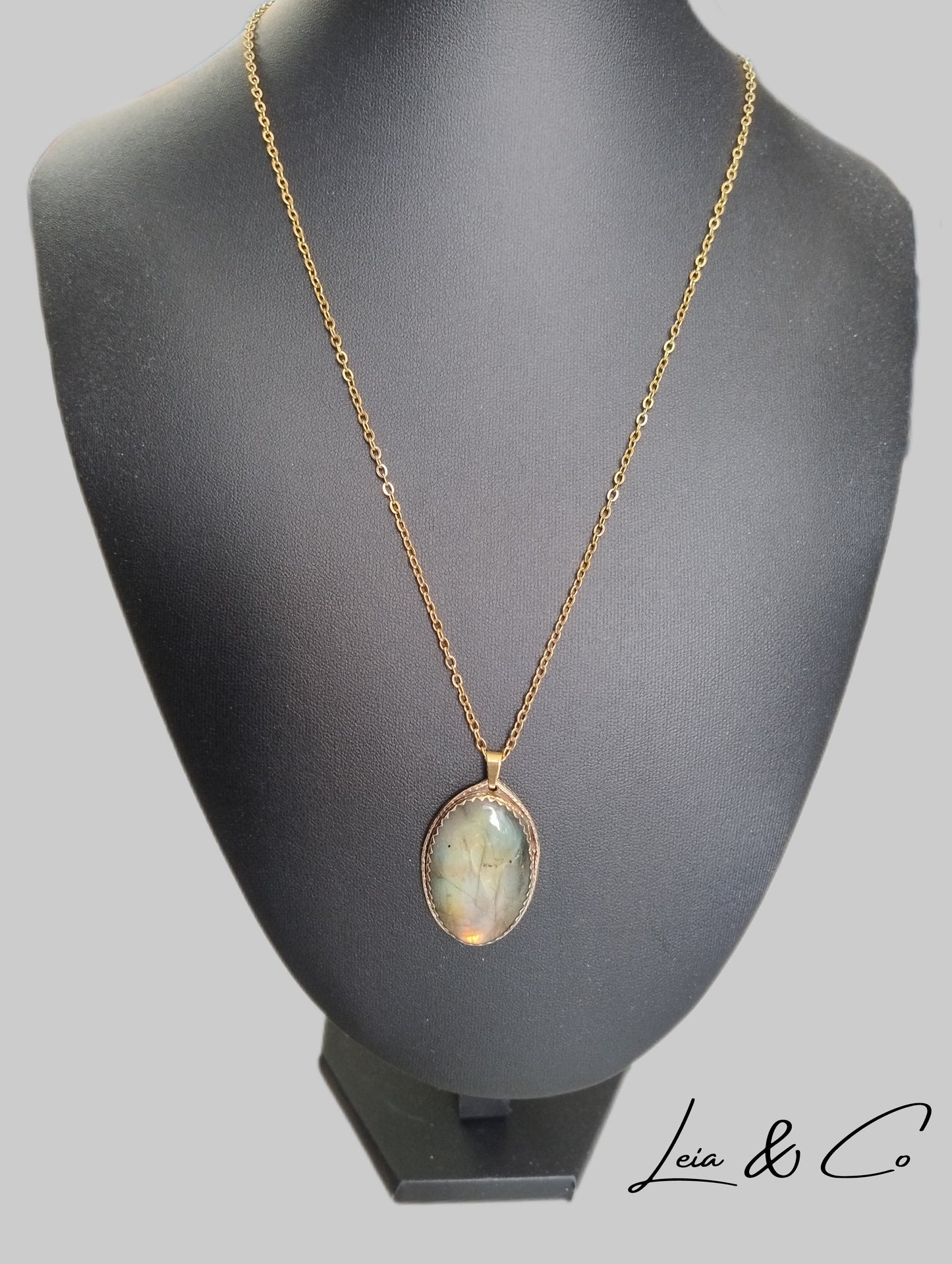 Collier labradorite verte LEIA&CO