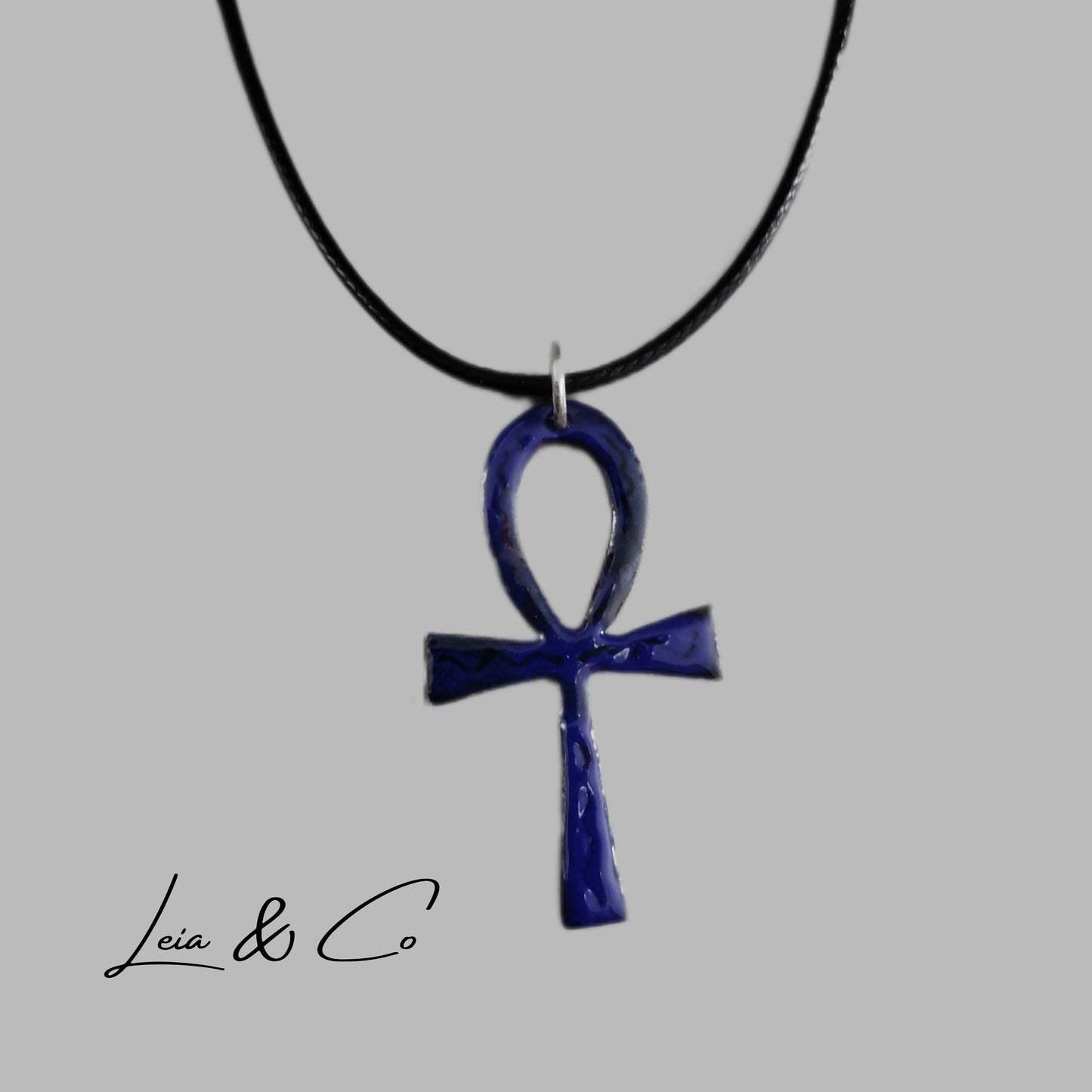 Pendentif croix de vie égyptienne Ankh bleu et cuivre LEIA&CO